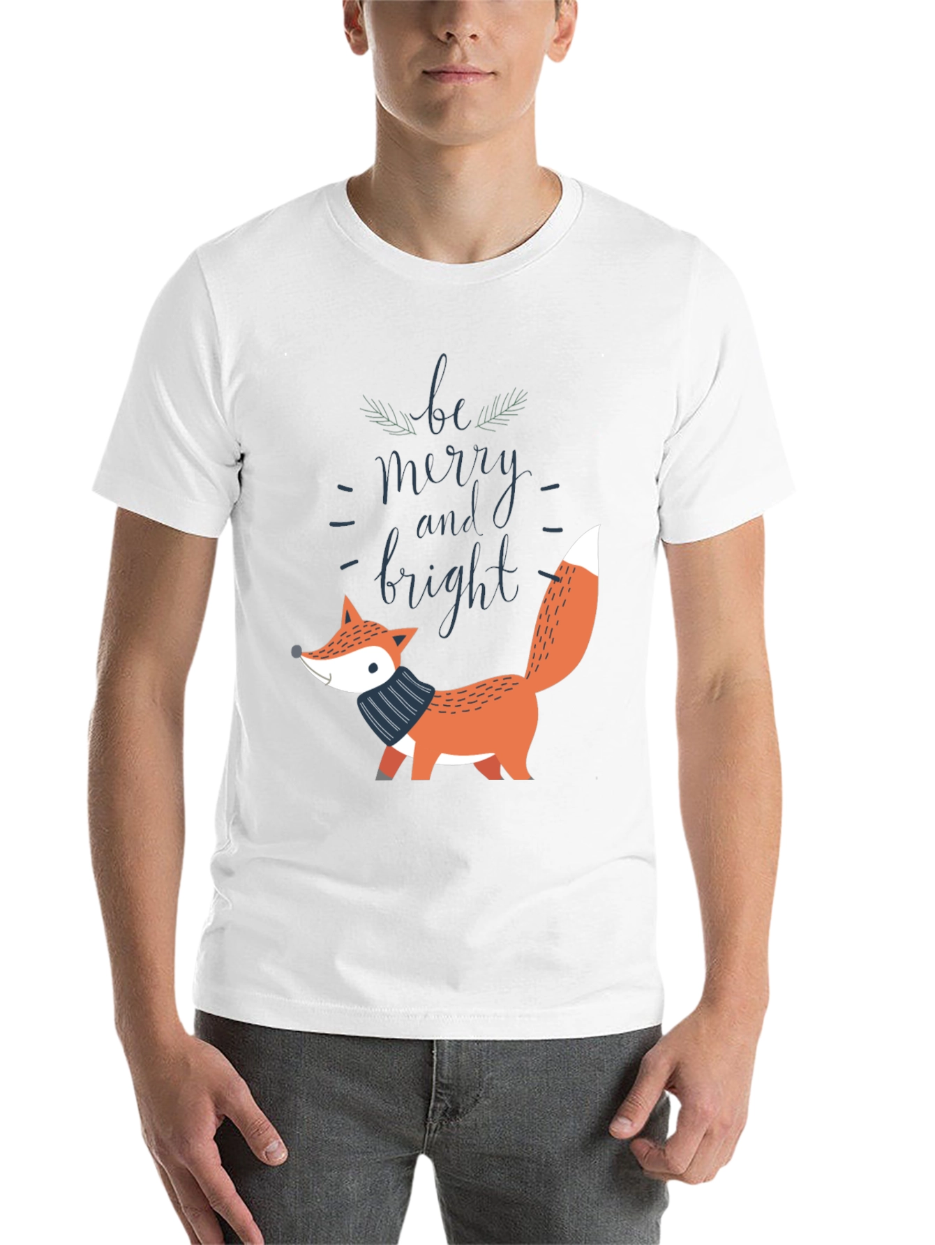 Black Be Merry and Bright Fox Graphic Tee view 14