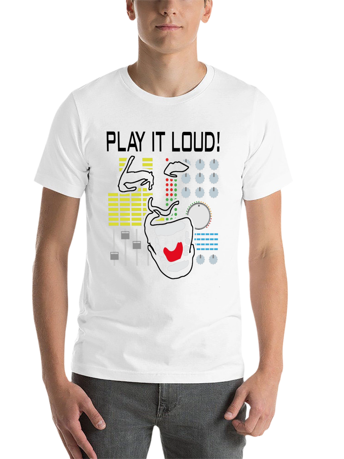 Black Play It Loud Graphic Tee - DJ Mixer Shirt view 14