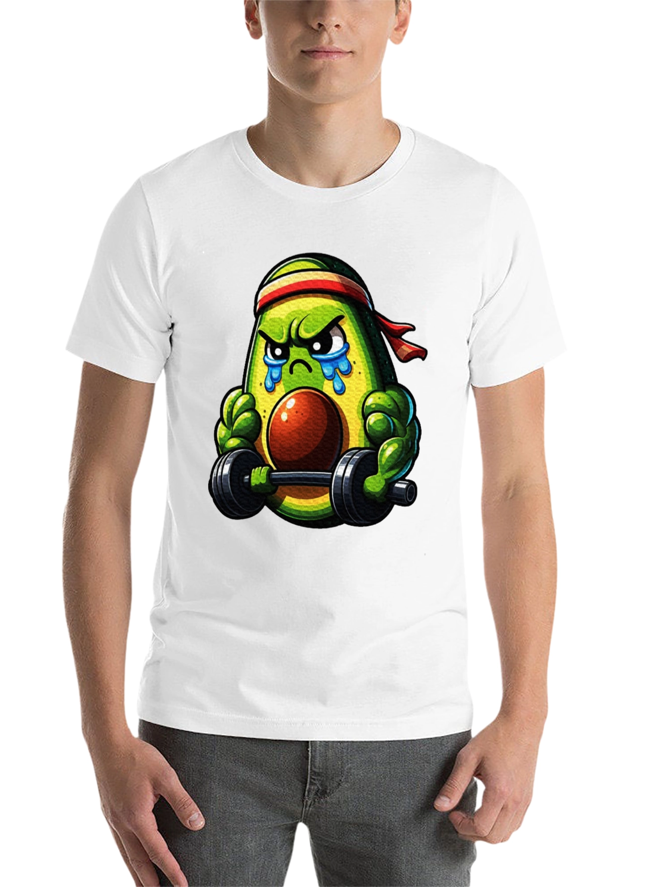 Black Funny Avocado Gym T-Shirt - Workout Apparel view 14