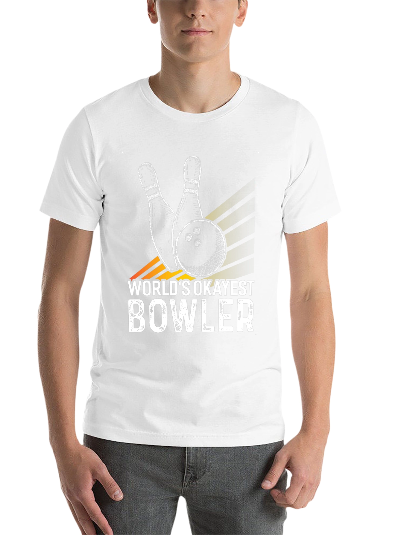 Black World's Okayest Bowler Graphic T-Shirt view 14