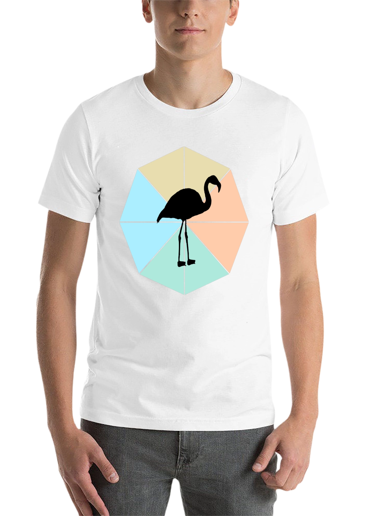 Black Trendy Flamingo Graphic Tee - Casual Black Shirt view 14