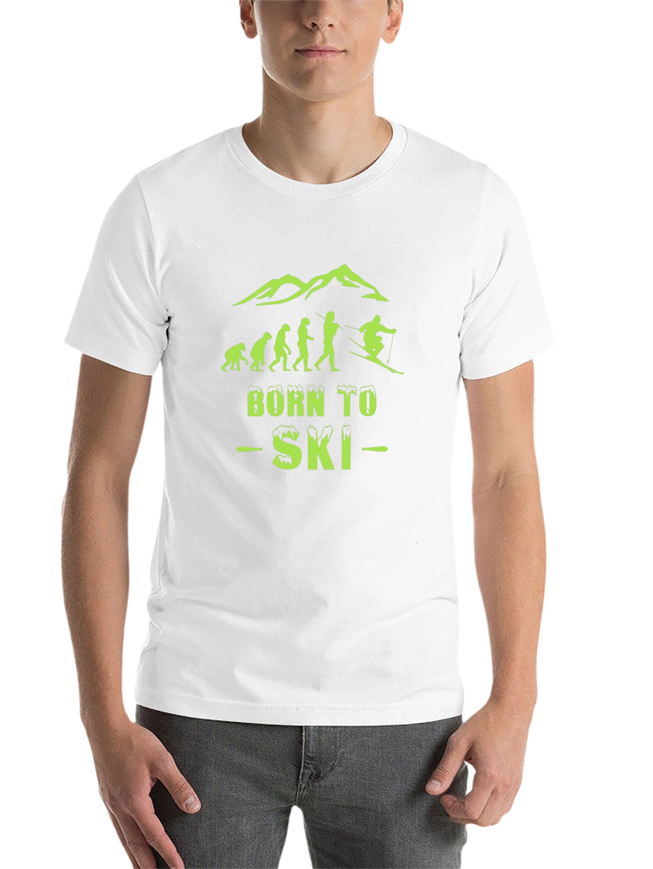 Black Born to Ski Evolution T-Shirt view 14
