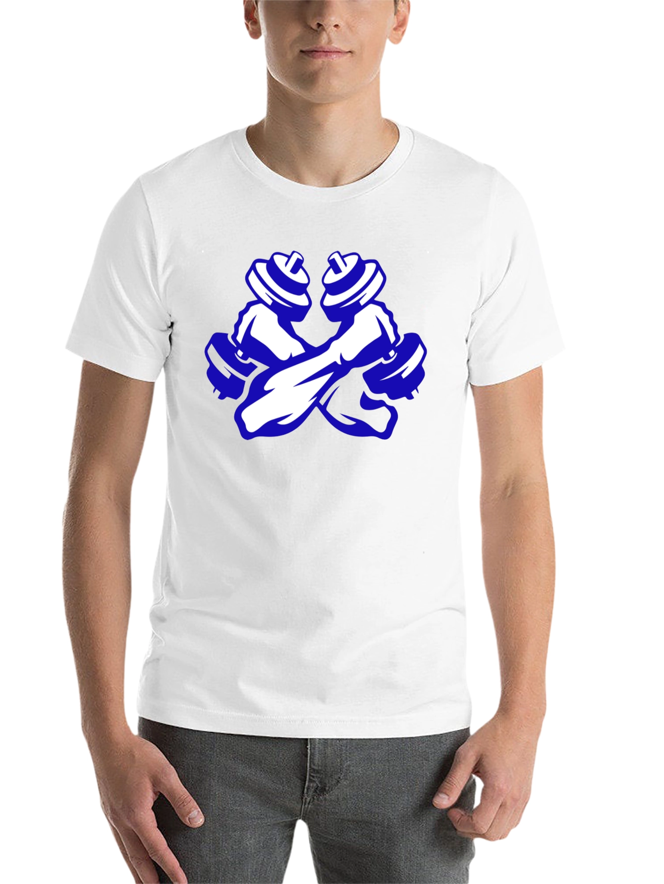 Weightlifting T-Shirt: Crossed Dumbbells Graphic Tee - 14
