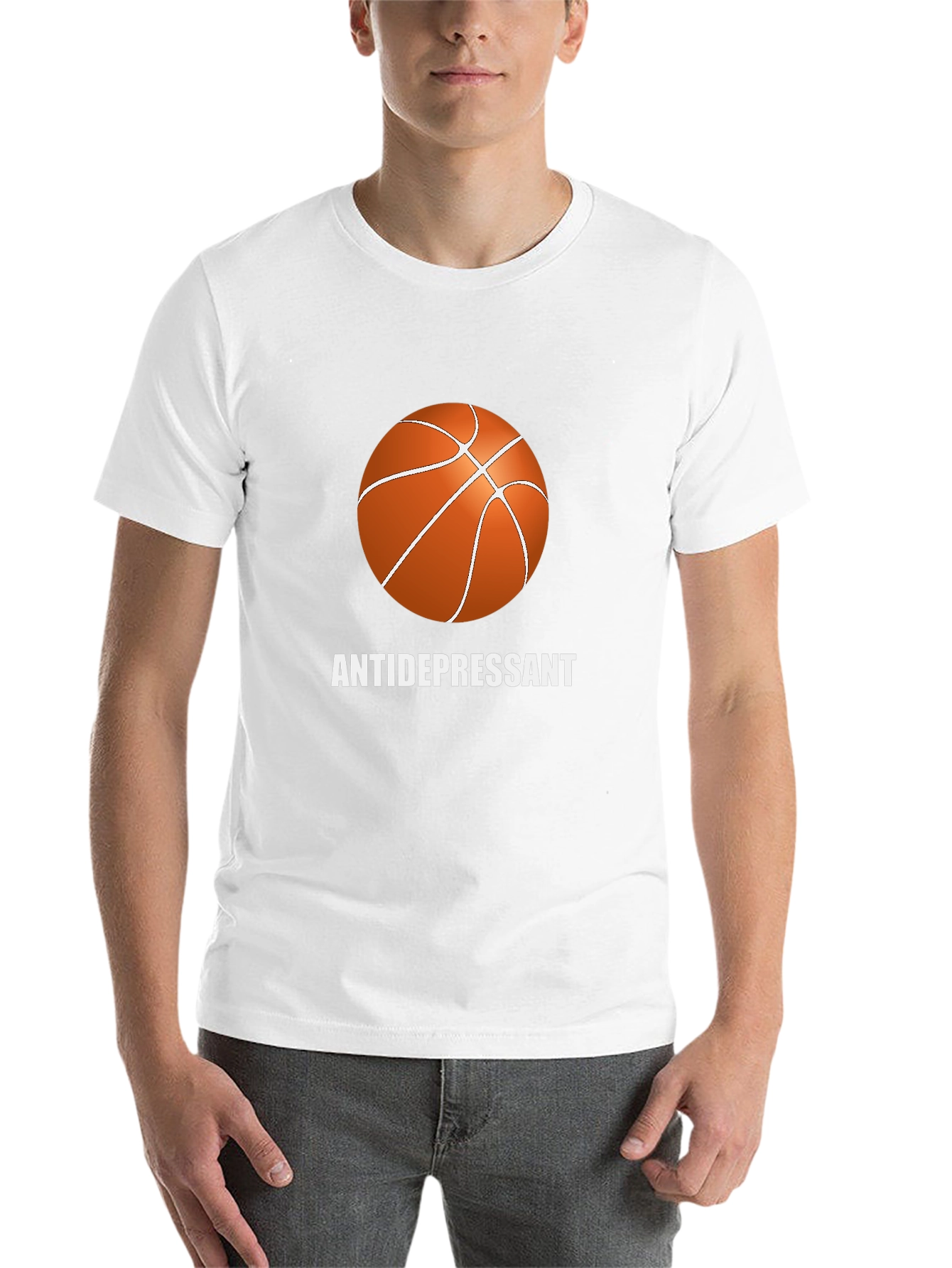 Black Basketball Antidepressant Graphic T-Shirt view 14