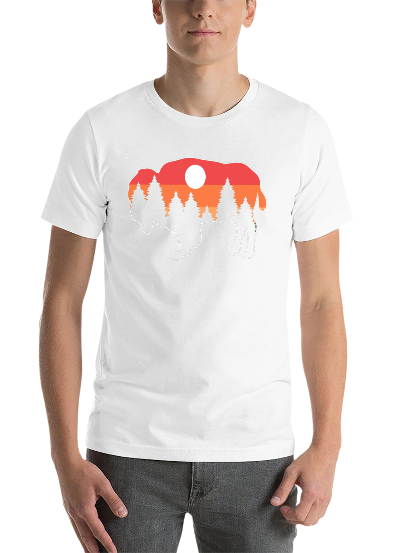 Black Buffalo Sunset T-Shirt - Nature Inspired Graphic Tee view 14