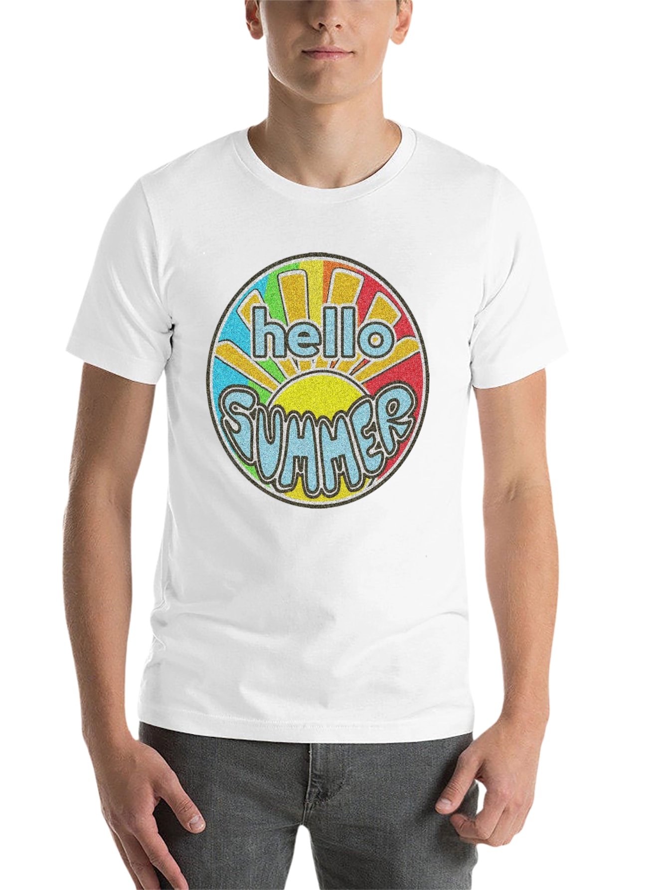 Black Hello Summer Retro Graphic T-Shirt view 14