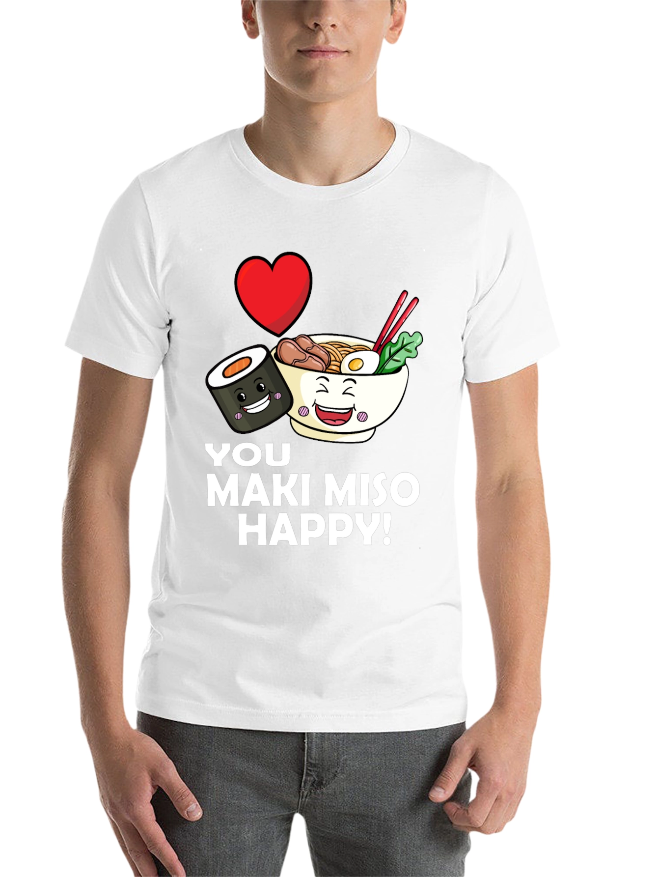 I Love Maki Miso Happy T-Shirt - Funny Foodie Tee - 14