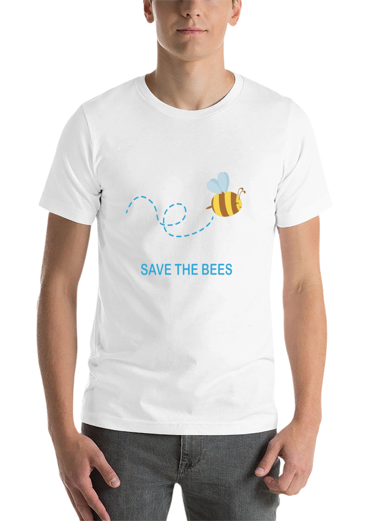 Black Save the Bees Graphic Tee - Black Cotton T-Shirt view 14