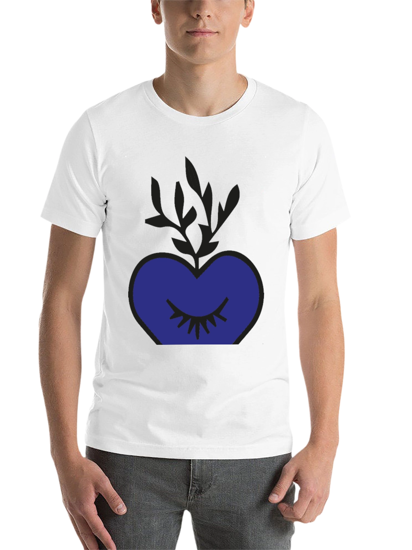 Black Mystic Heart Graphic Tee - Black Cotton Blend Shirt view 14