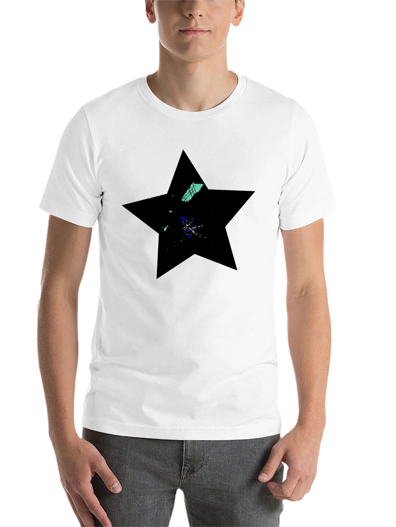 Black Black Star Graphic Tee - Modern Casual Wear view 14