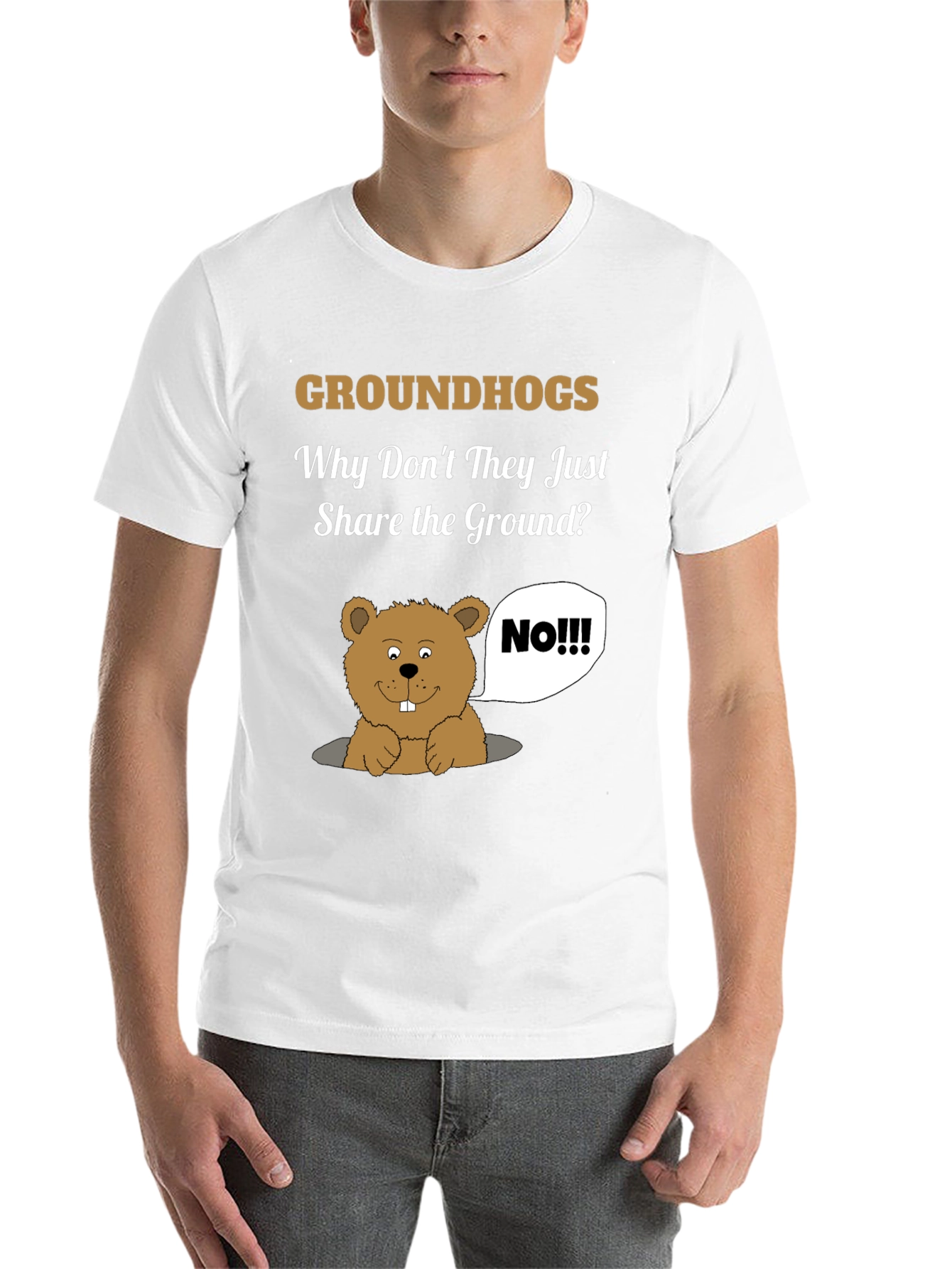 Black Groundhog Day Humor T-Shirt - Share the Ground? view 14