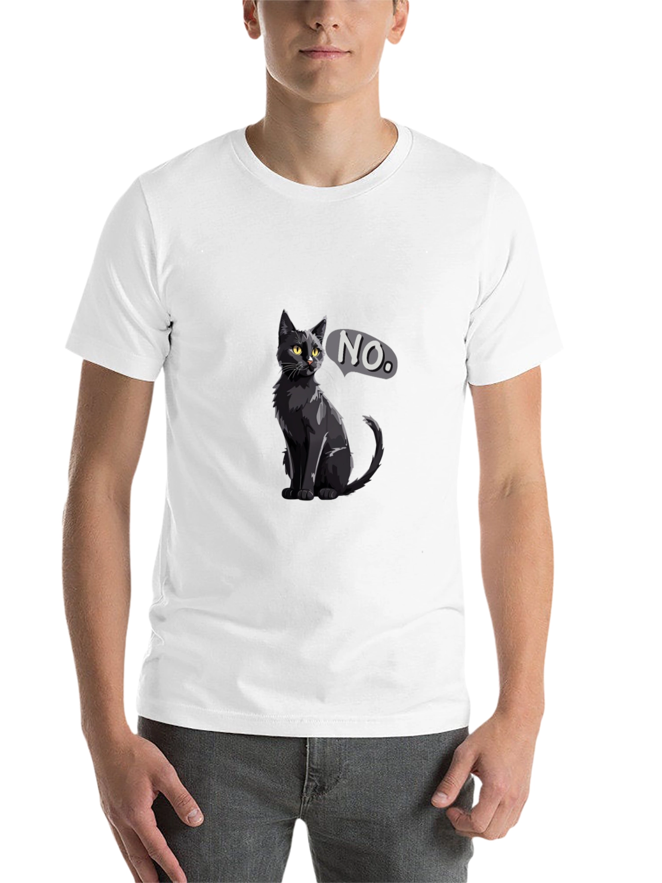 Black Black Cat NO T-Shirt - Sarcastic Graphic Tee view 14