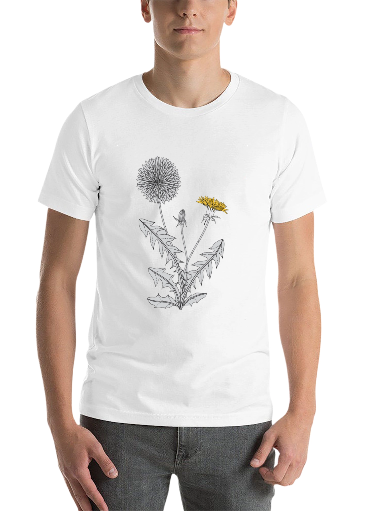 Black Dandelion Graphic Tee - Black Cotton Comfort view 14