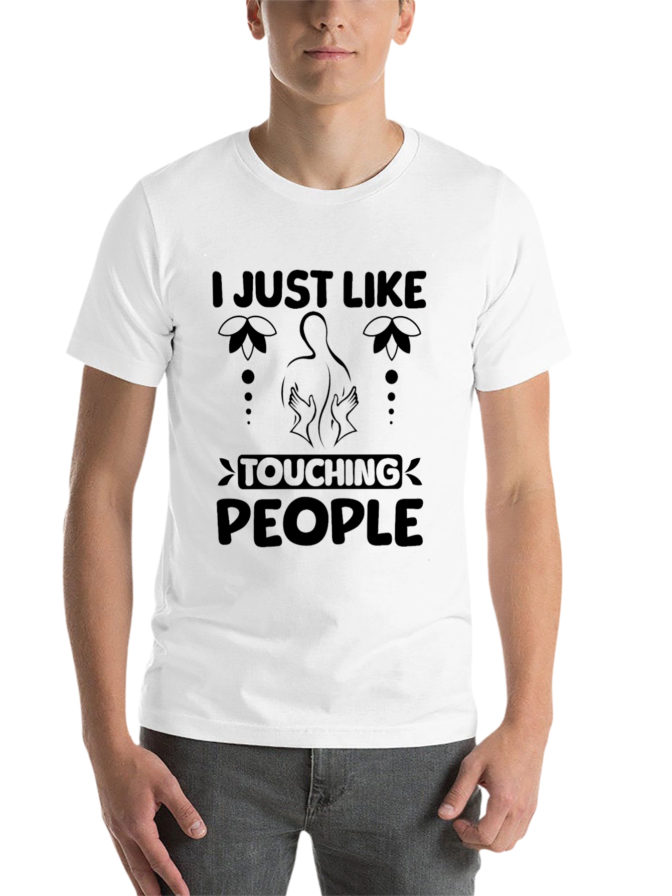 Black Touching People Massage Therapy T-Shirt view 14