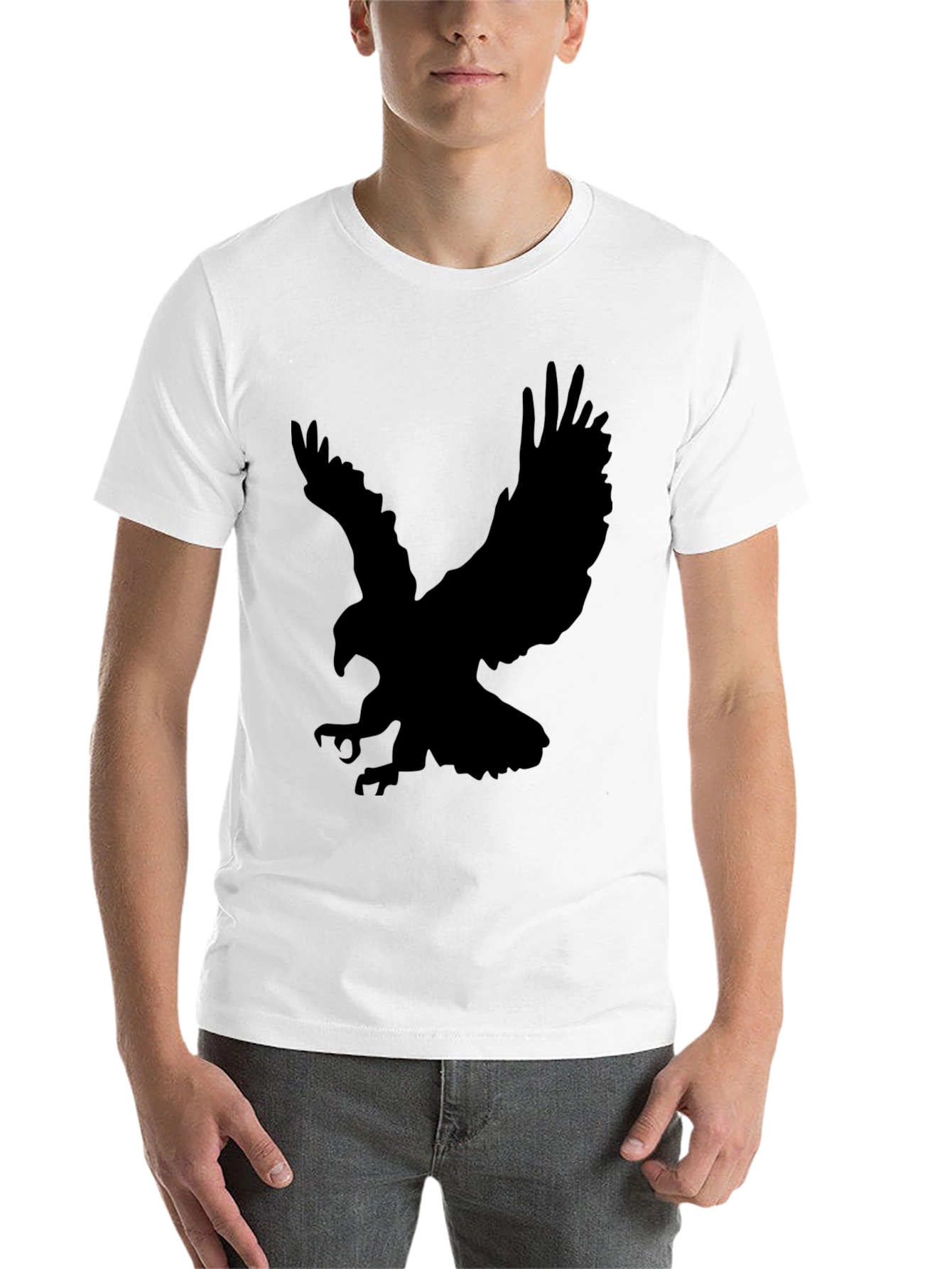 Black Eagle Silhouette Black T-Shirt view 14