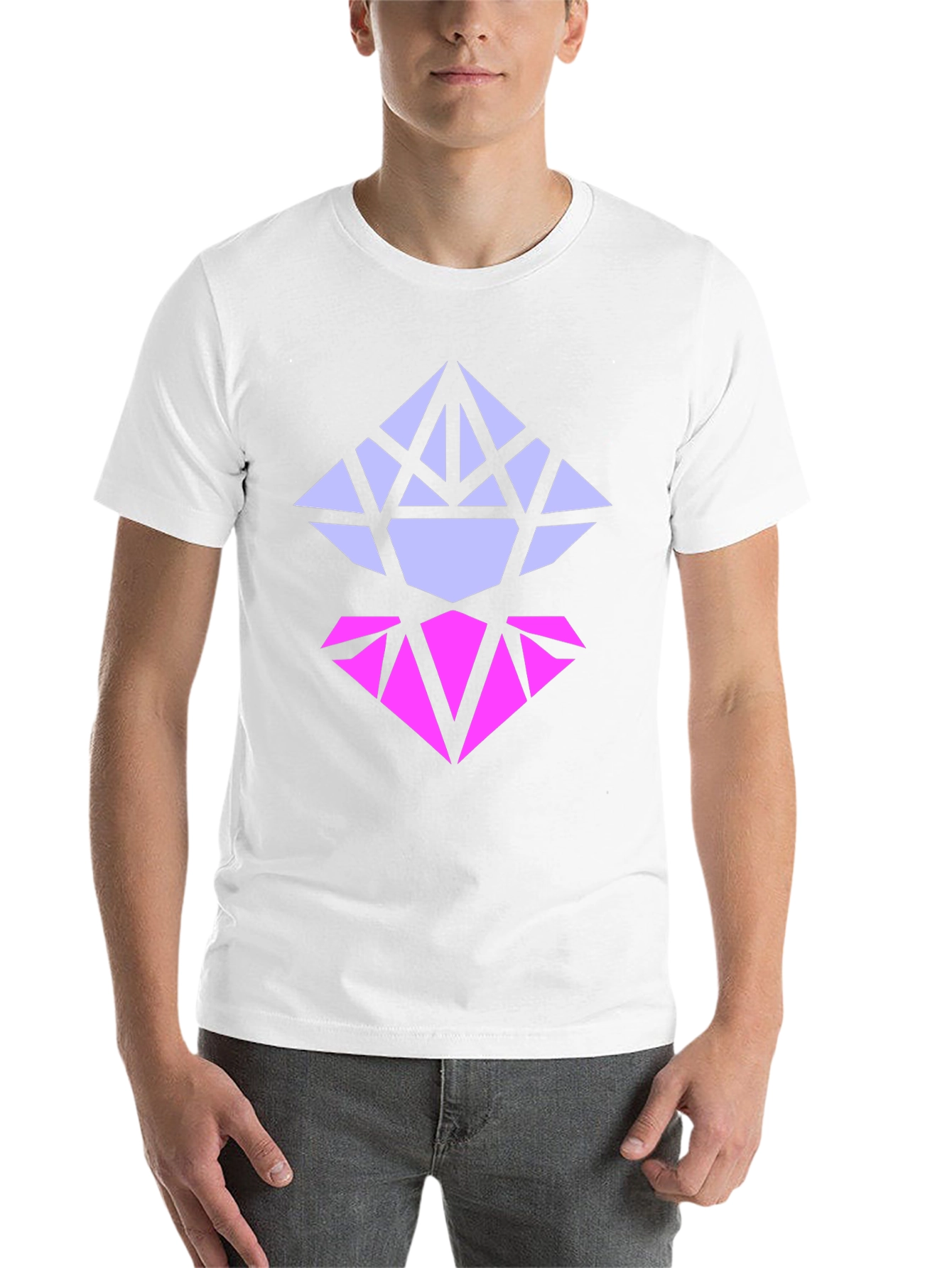 Black Geometric Diamond Graphic Tee - Modern Style view 14