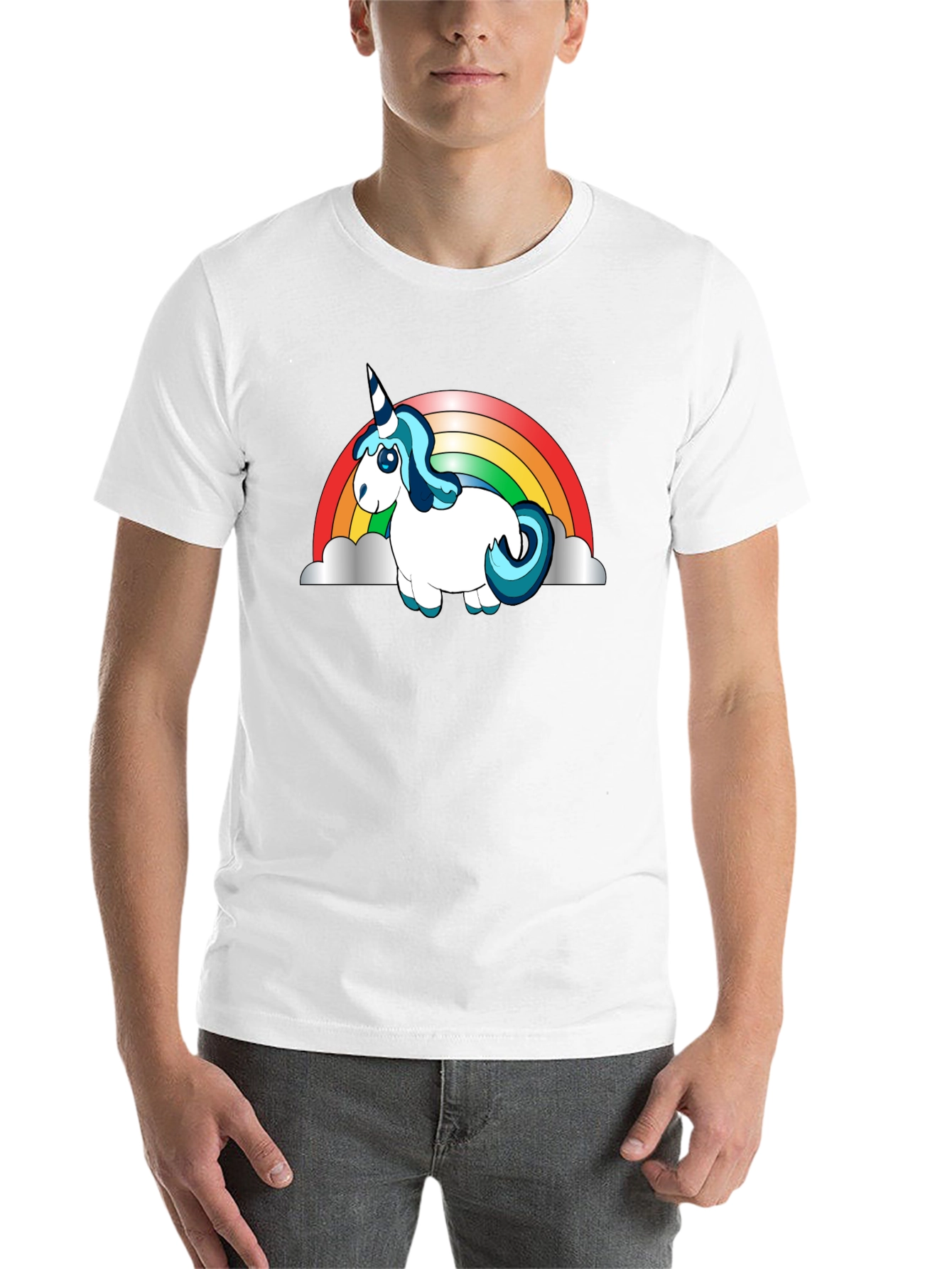 Black Unicorn Rainbow Graphic Tee view 14