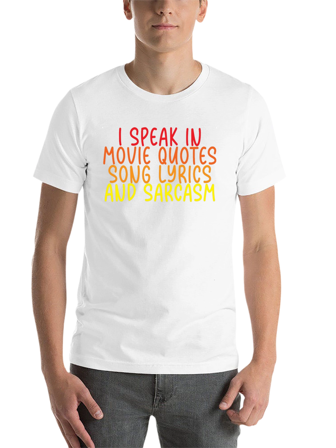 Black Funny Graphic Tee: I Speak in Movie Quotes view 14