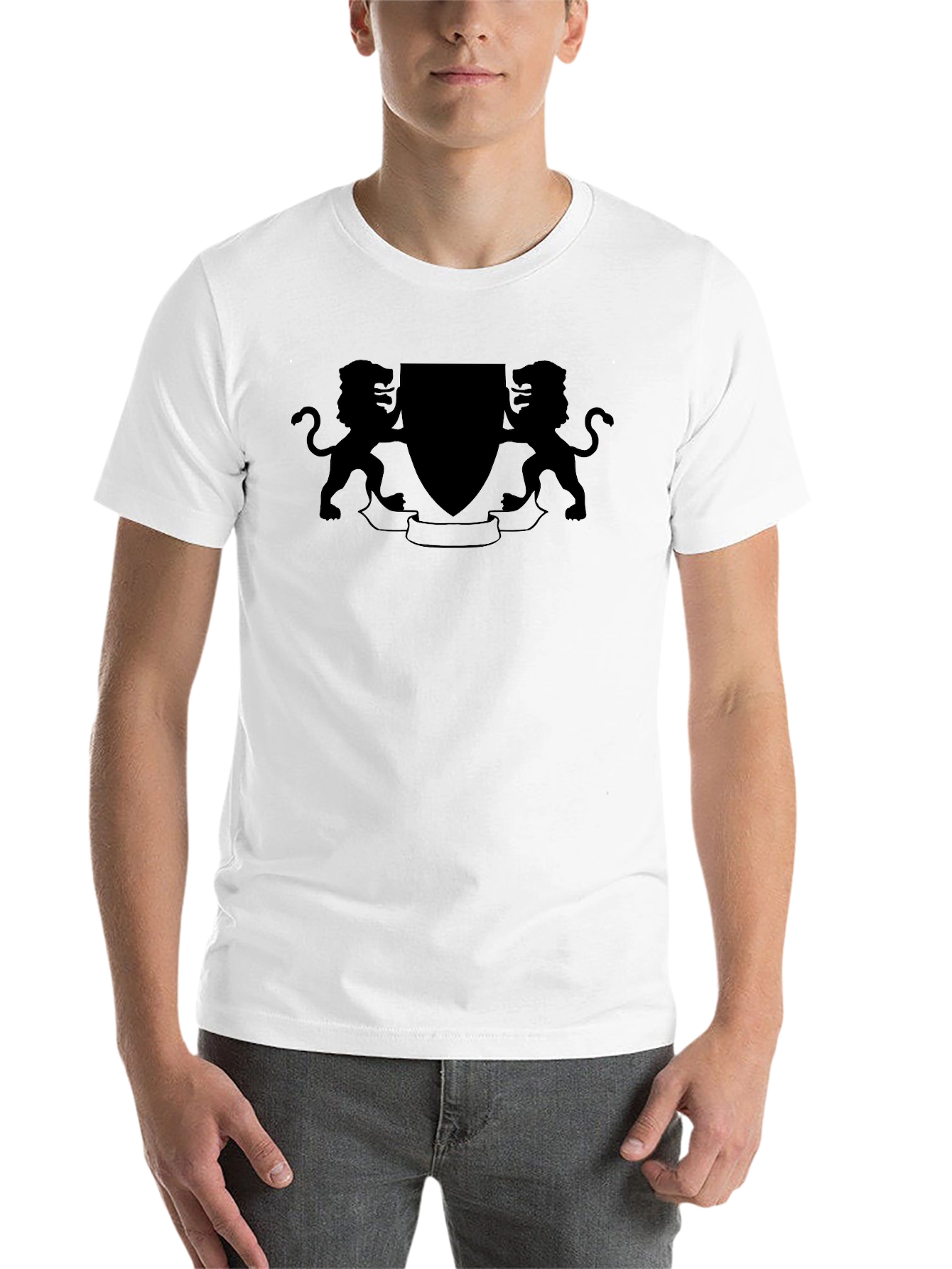 Black Black Lion Crest Graphic Tee - Stylish & Bold Design view 14