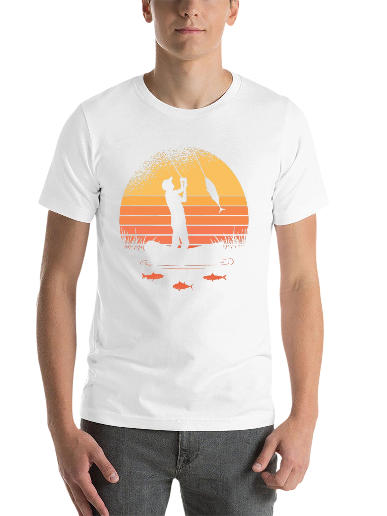 Black Fishing Sunset Graphic Tee view 14