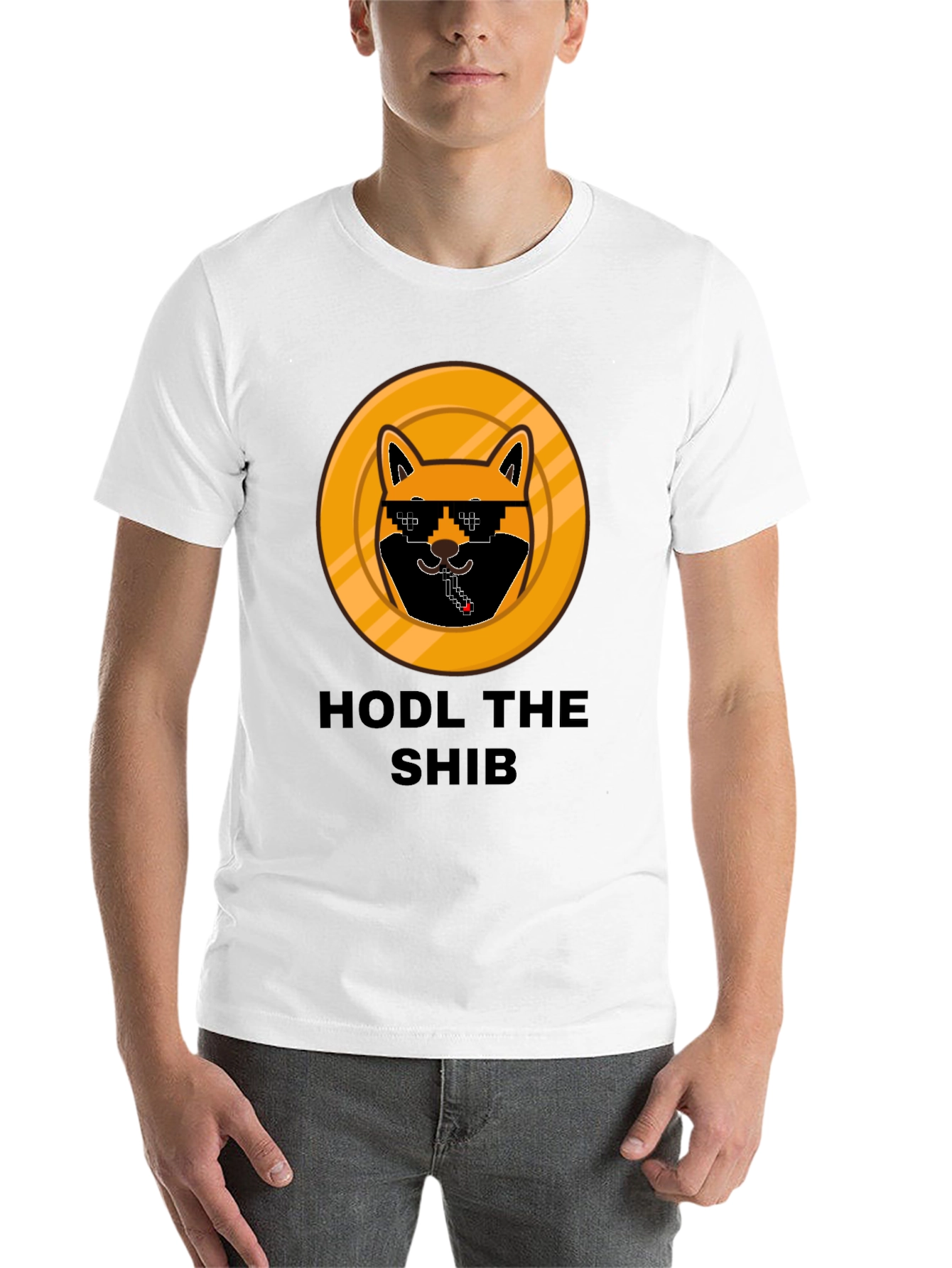 Black HODL THE SHIB Crypto T-Shirt - Black view 14