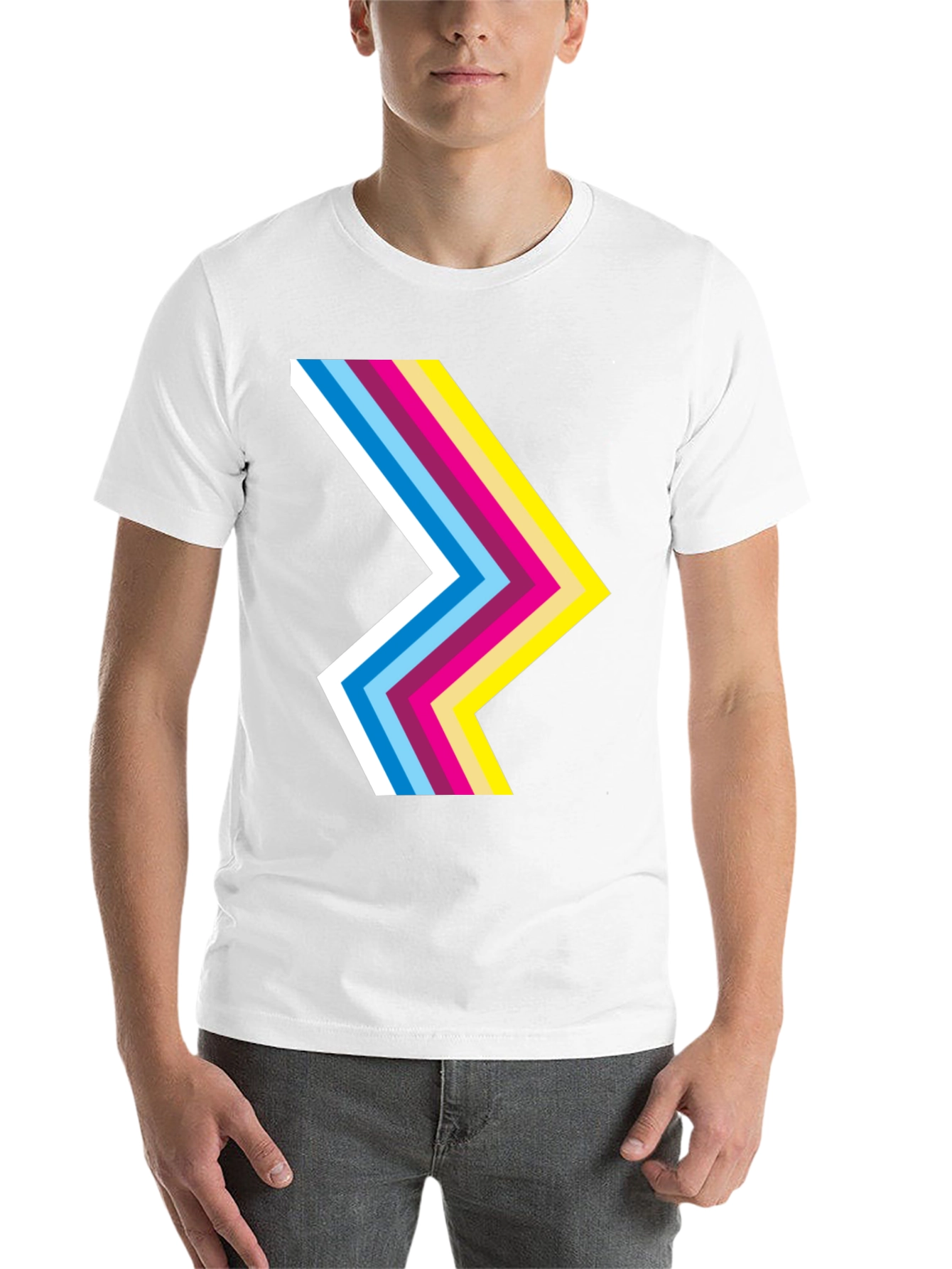 Black Retro Chevron Black T-Shirt - Stylish Graphic Tee view 14