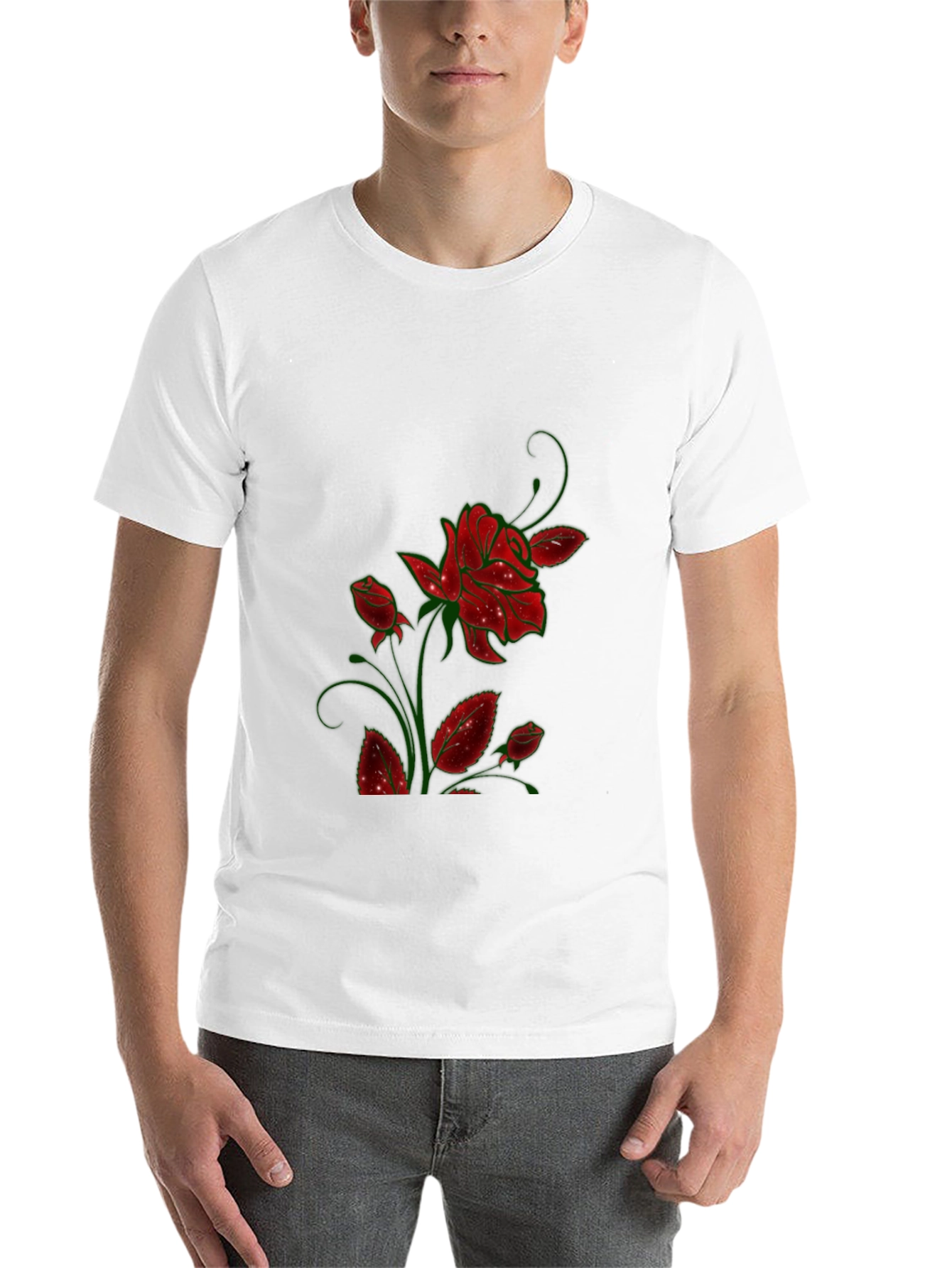 Black Rose Graphic Print Black T-Shirt view 14
