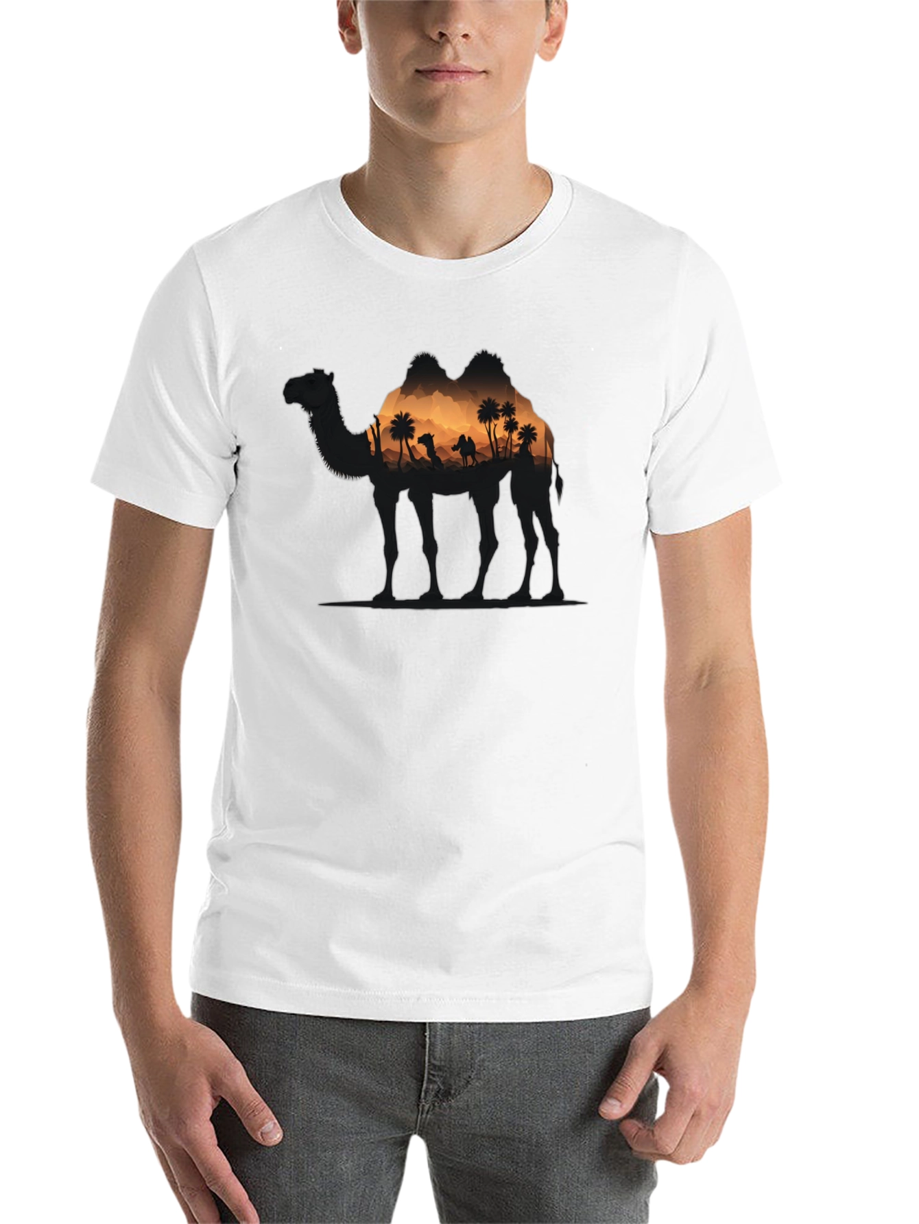 Black Camel Desert Silhouette Graphic T-Shirt view 14