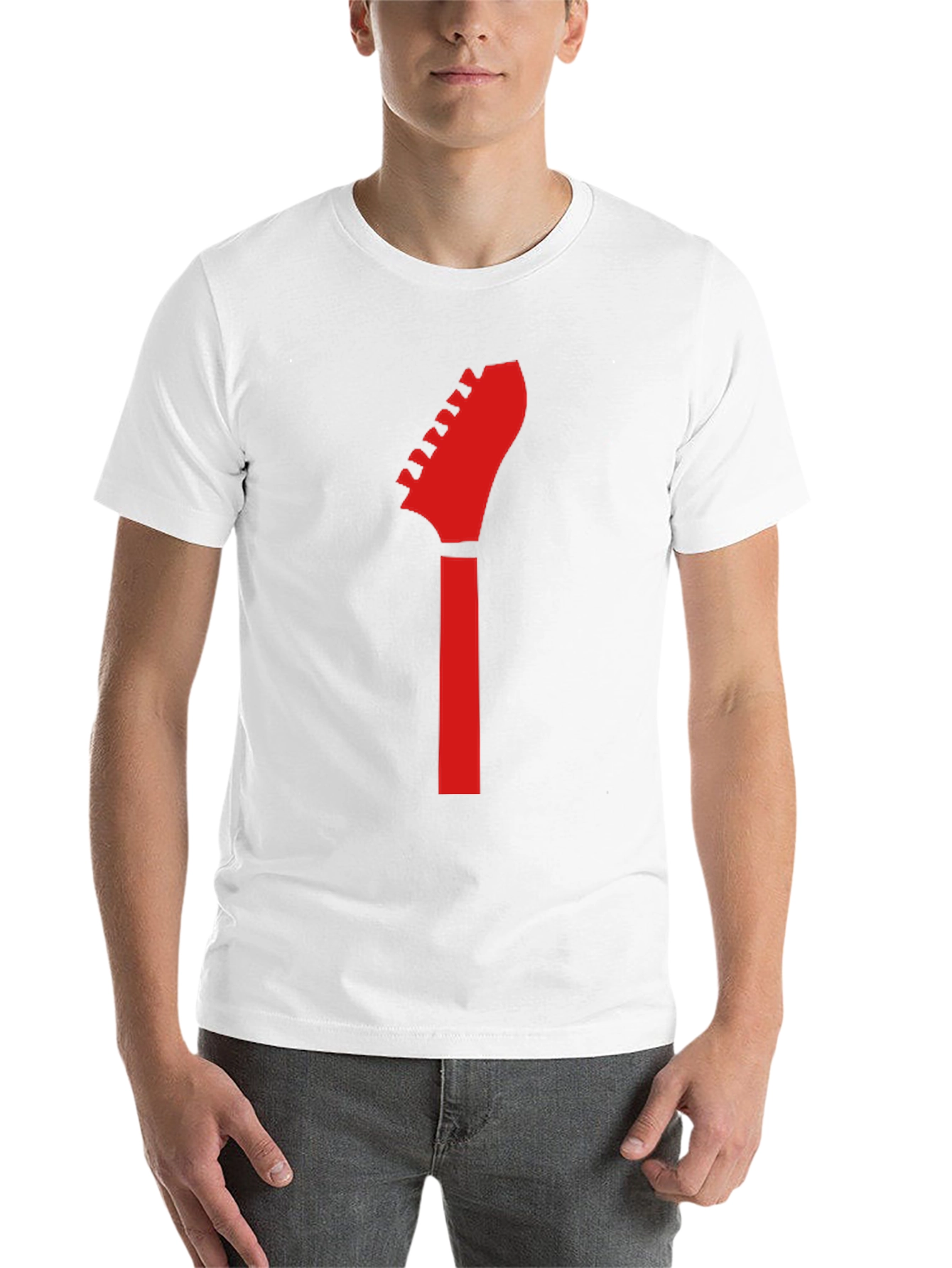 Black Guitar Headstock Graphic Tee - Rocker Style view 14