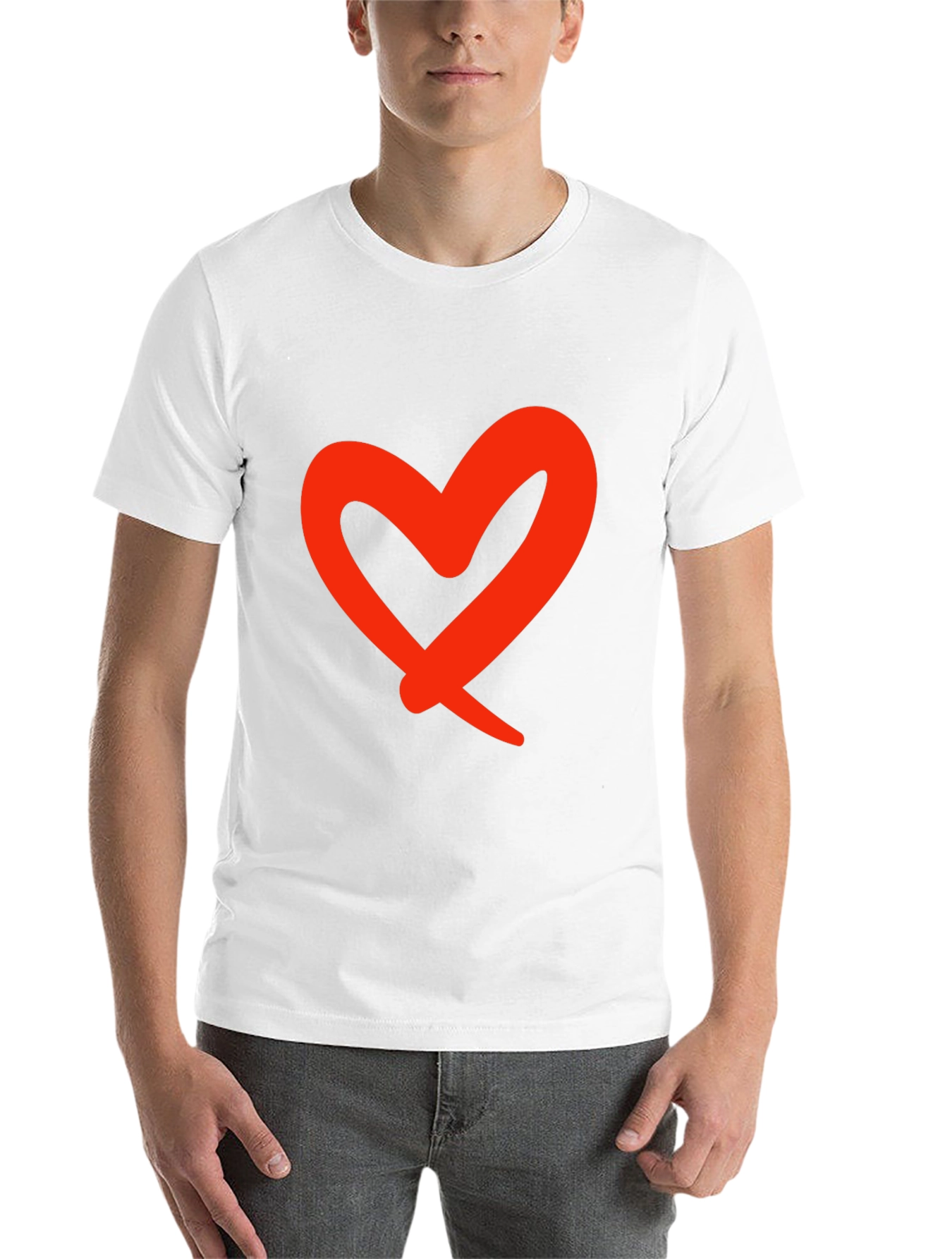 Black Bold Heart Graphic Black T-Shirt view 14