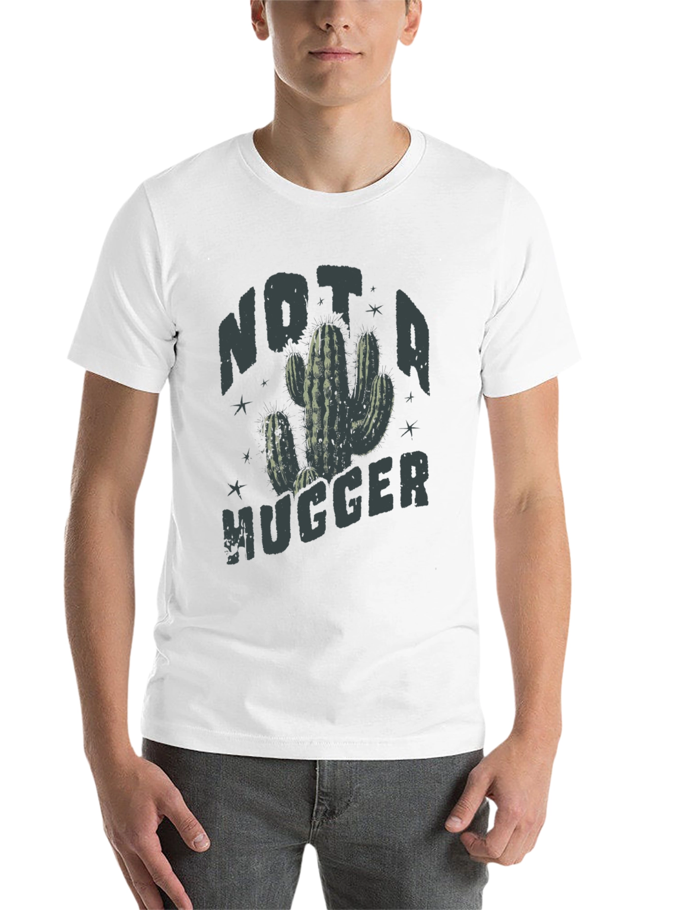 Black Not a Hugger Cactus Tee view 14