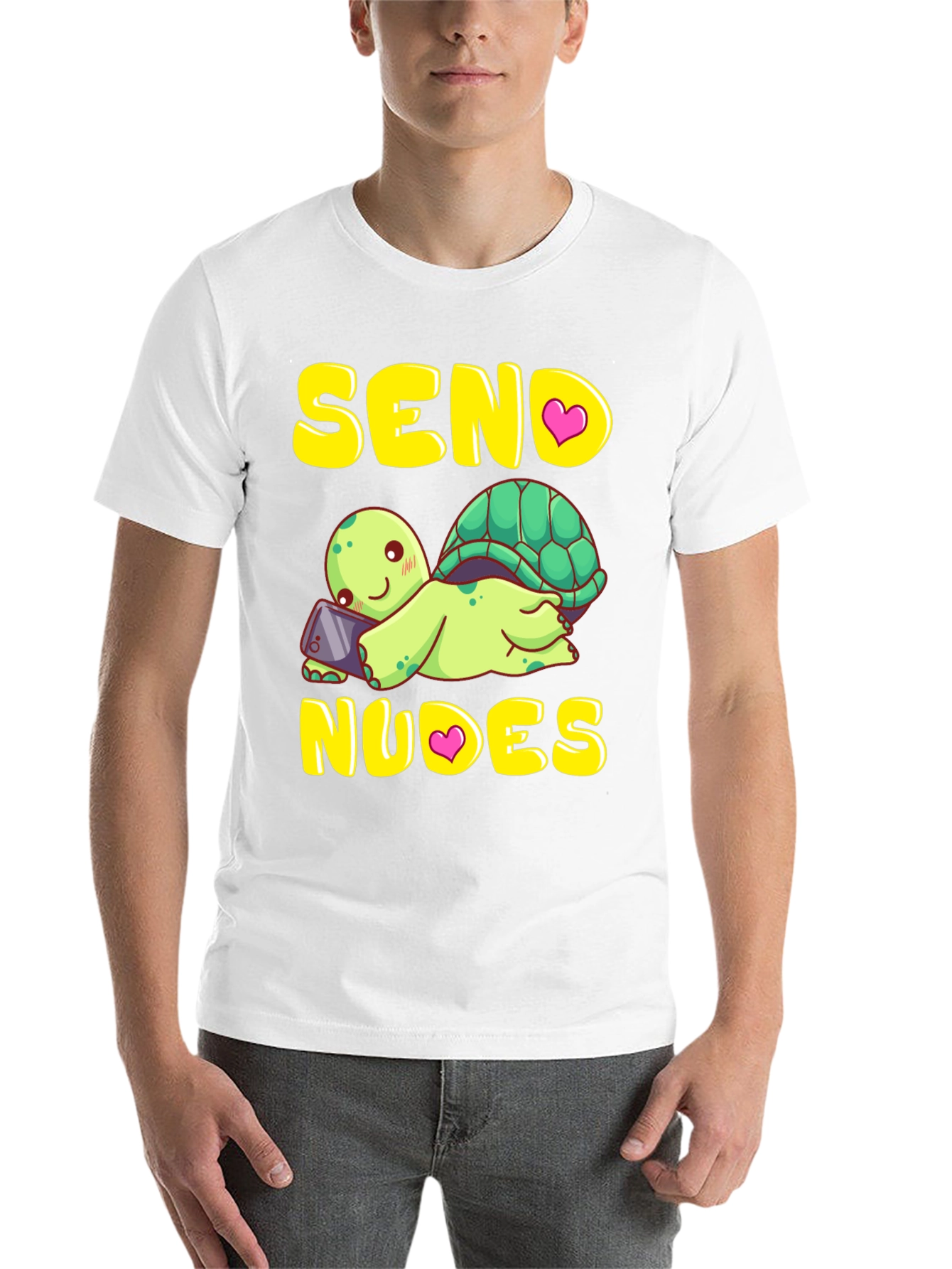 Black Send Nudes Turtle T-Shirt Funny Graphic Tee view 14