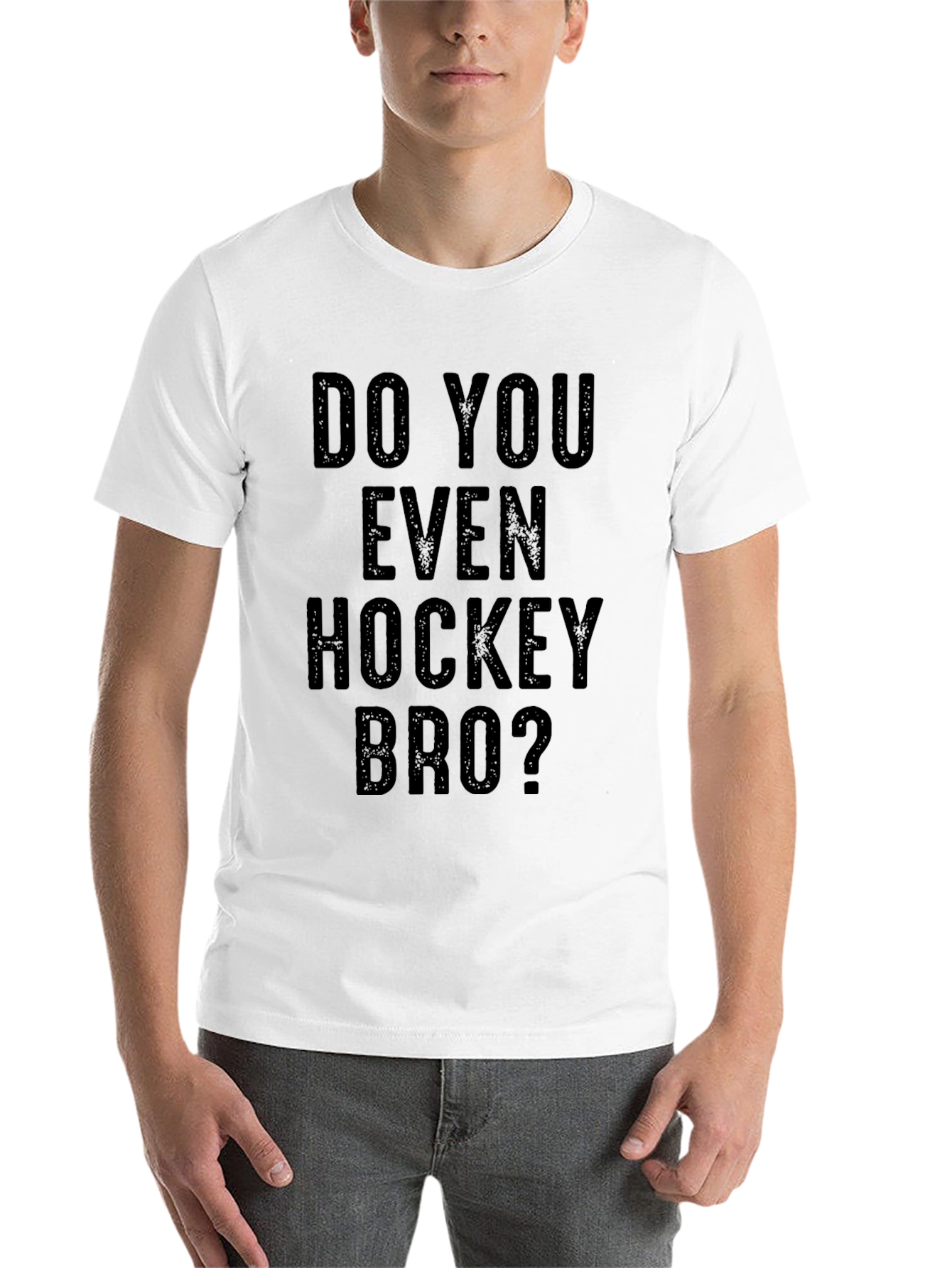 Black Do You Even Hockey Bro? Black Graphic Tee view 14
