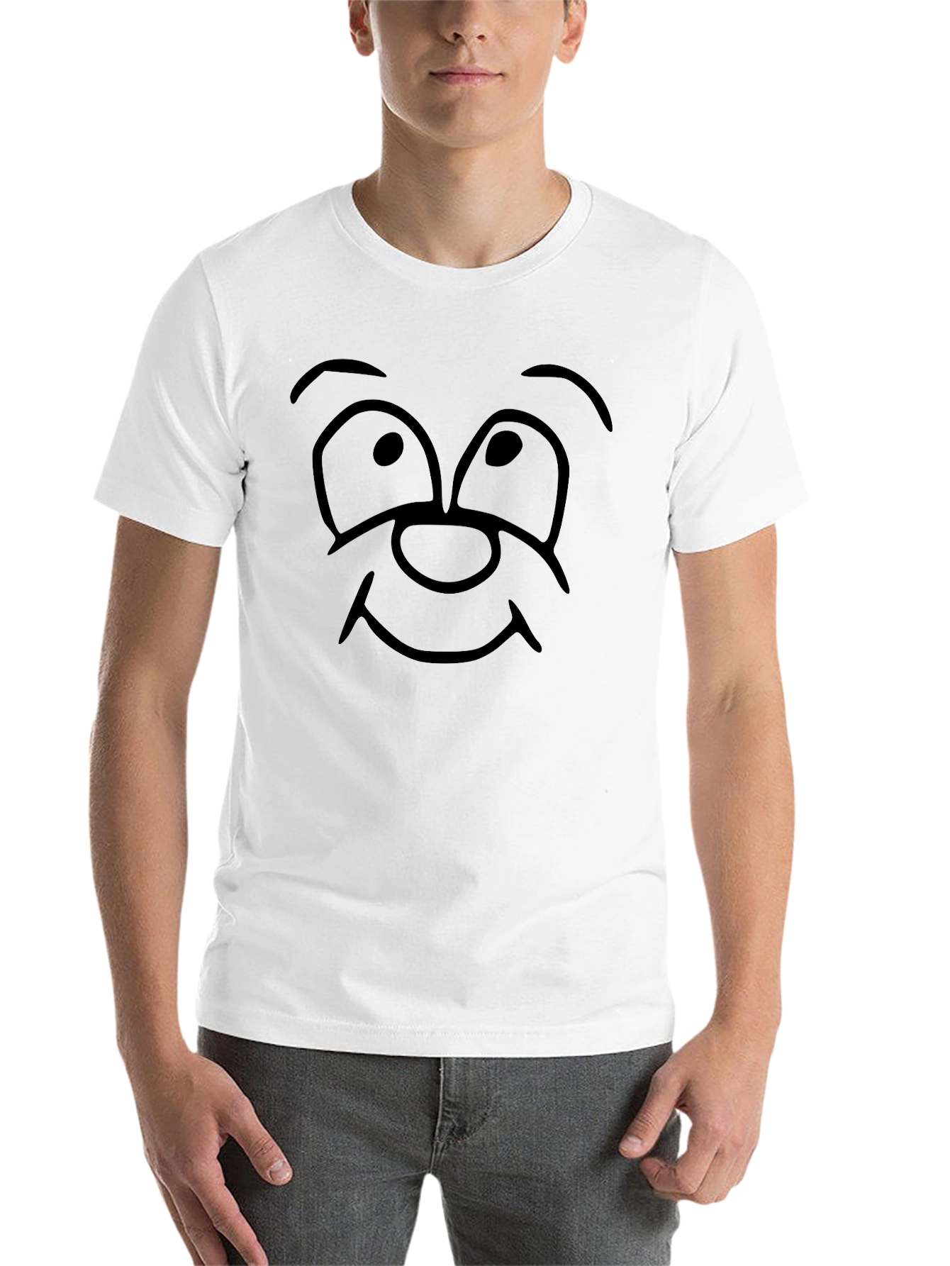 Black Cartoon Face Graphic Black T-Shirt view 14