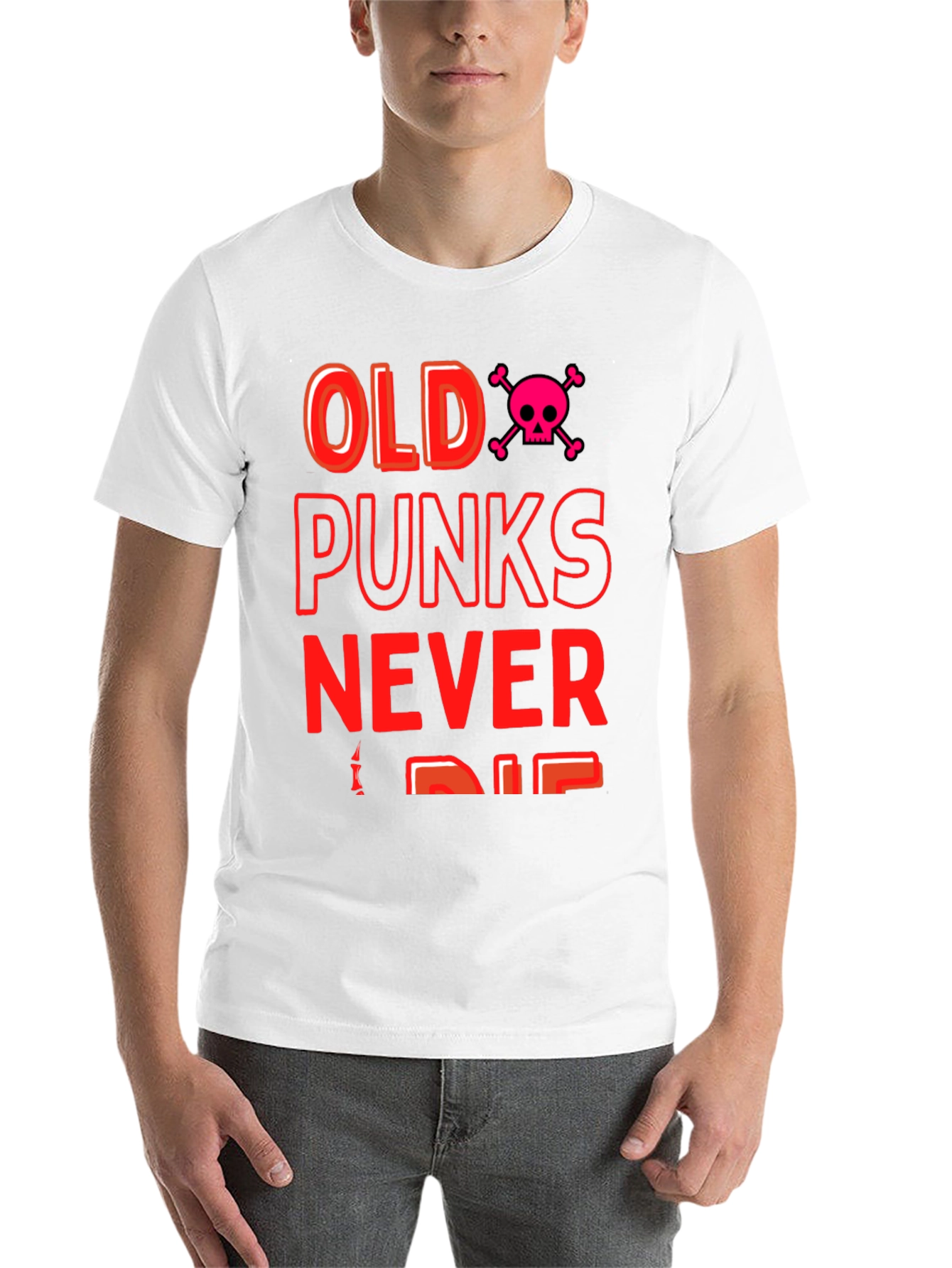 Black Old Punks Never Die Graphic Tee view 14