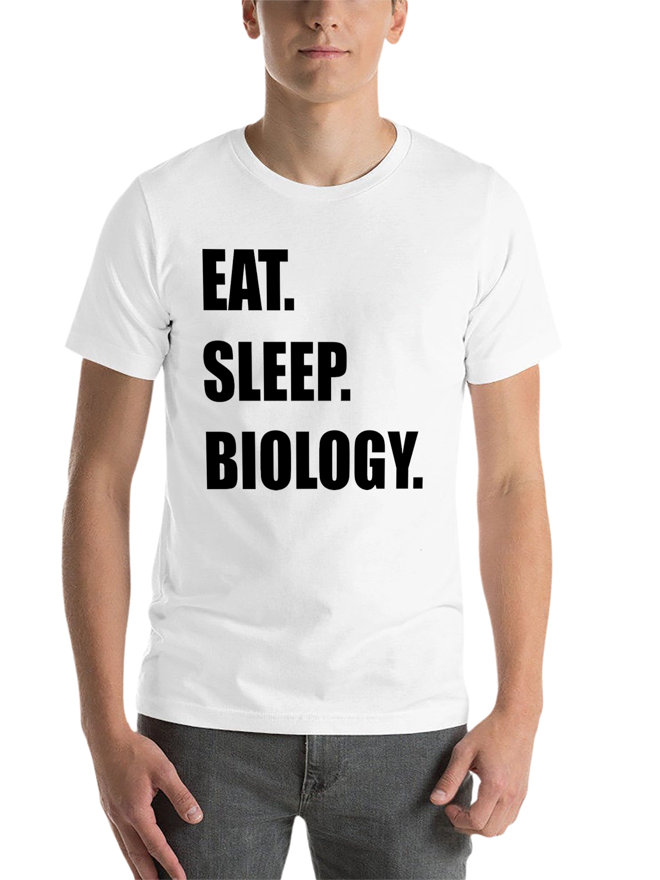 Black Eat Sleep Biology T-Shirt - Black Cotton Tee view 14