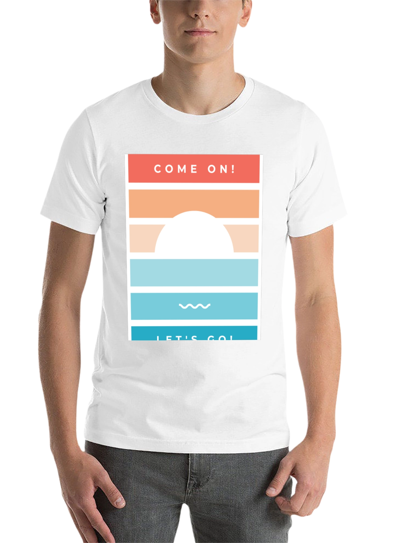 Black Come On! Let's Go! Black Graphic T-Shirt view 14