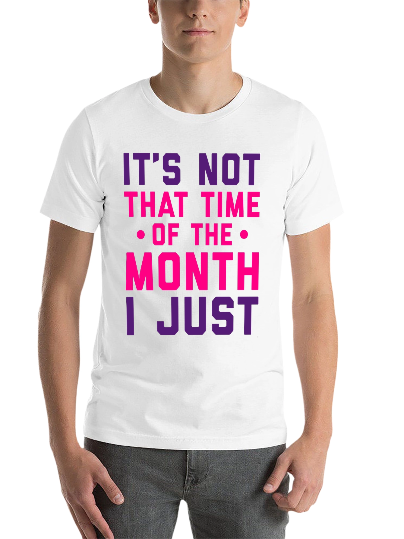 Black Humorous "Not That Time of the Month" Graphic T-Shirt view 14
