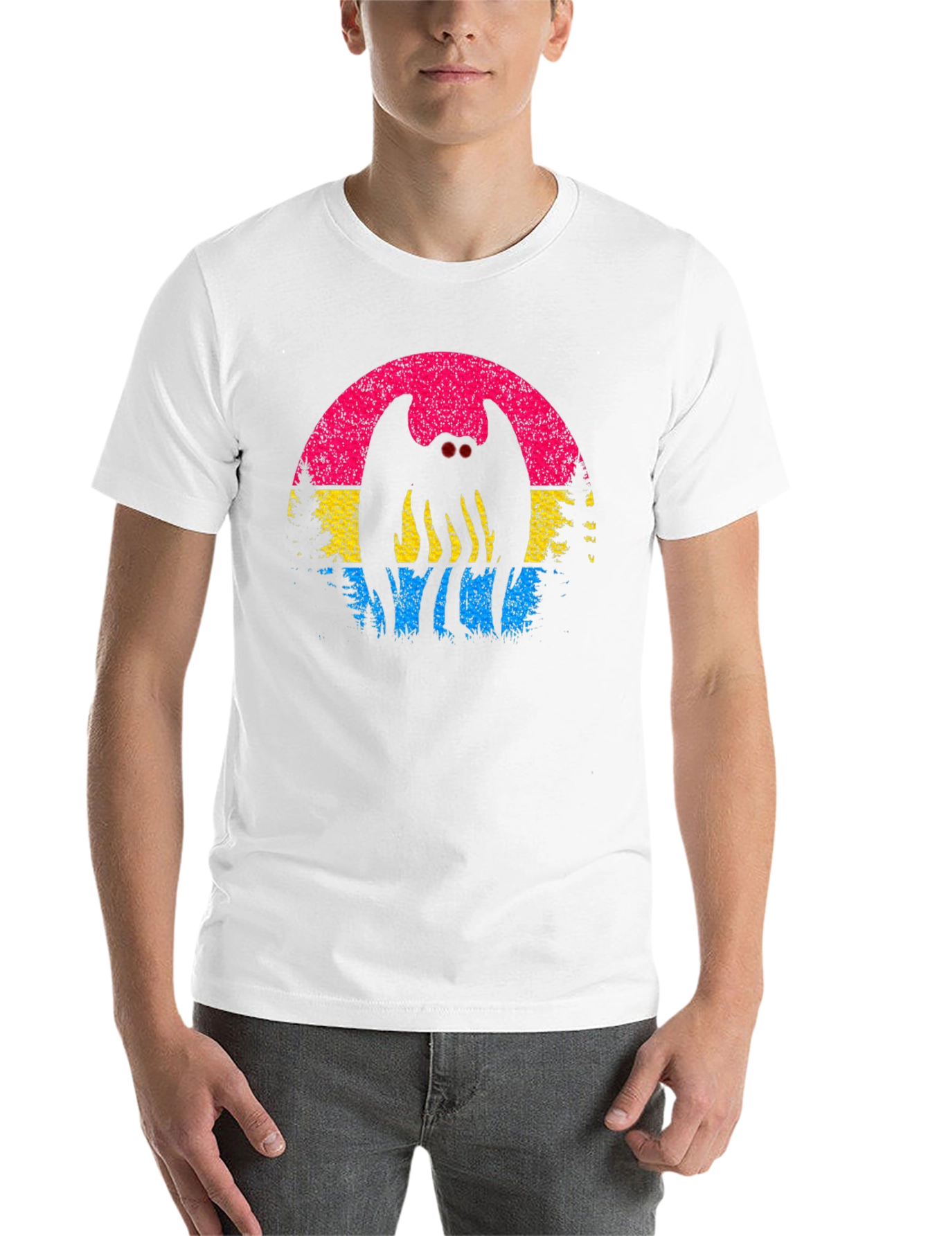 Mothman Pansexual Pride T-Shirt - Cryptid Sunset Tee - 14