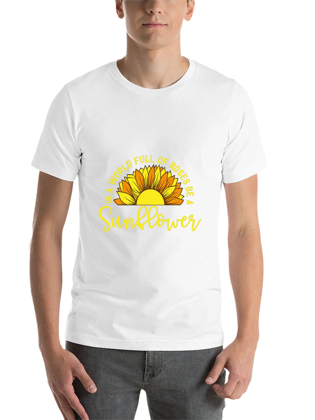 Black Be a Sunflower Graphic T-Shirt - Positive Vibes view 14