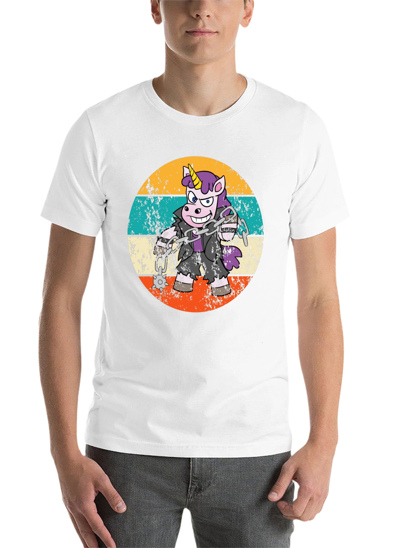 Black Retro Zombie Unicorn T-Shirt view 14