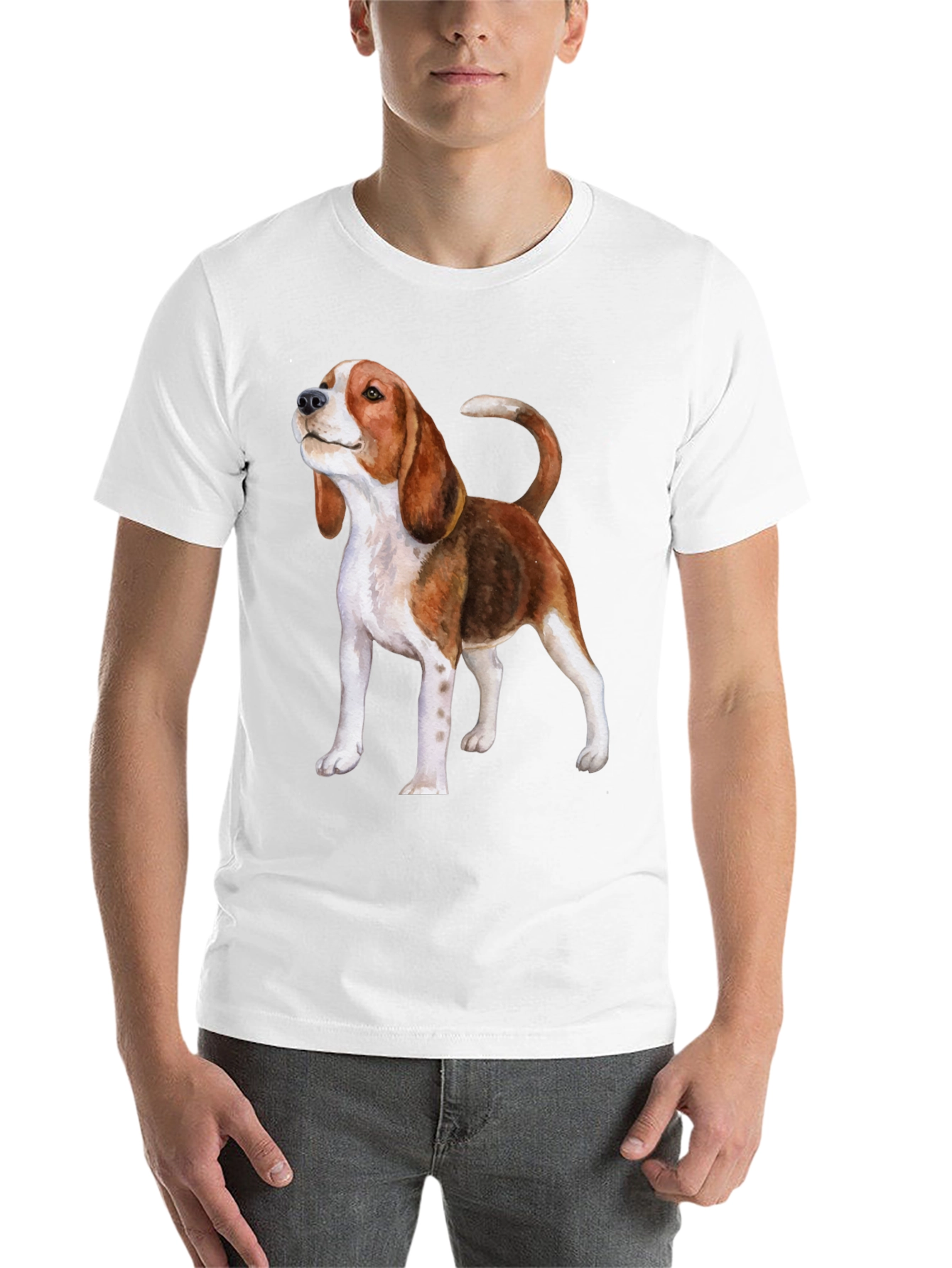 Black Beagle Dog Graphic Print Black T-Shirt view 14