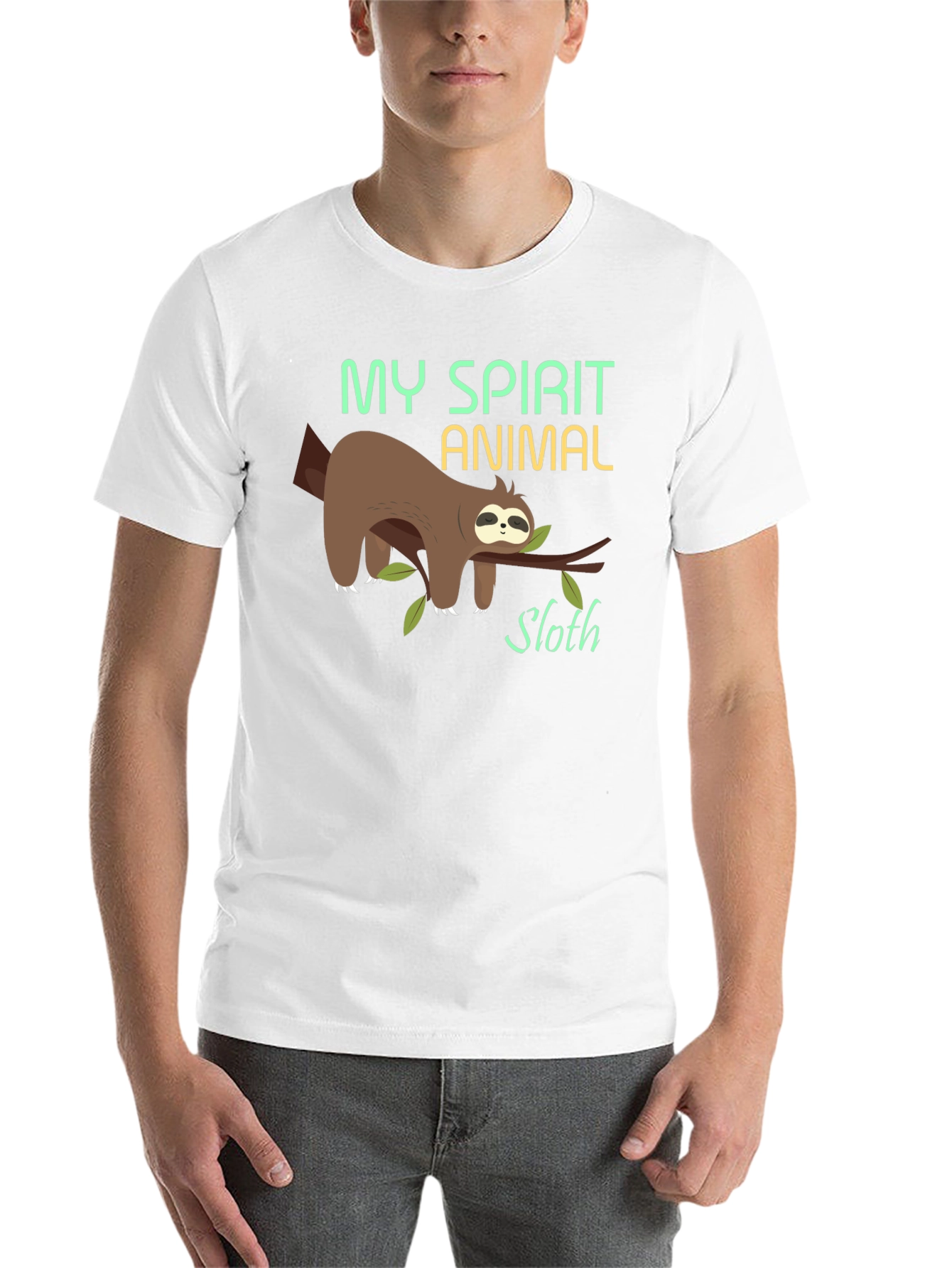 Black My Spirit Animal Sloth T-Shirt - Funny Lazy Tee view 14