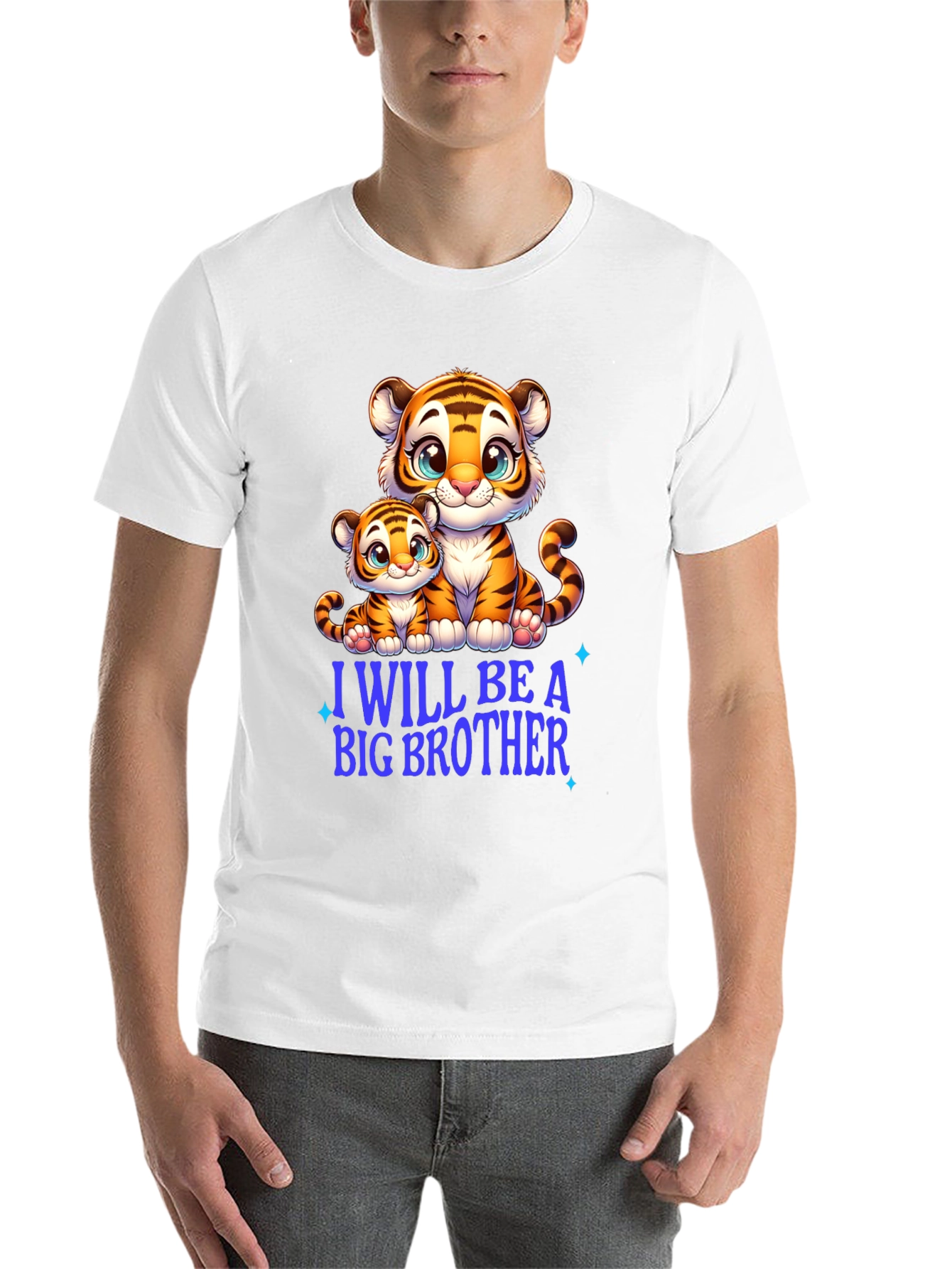 Black I Will Be A Big Brother Tiger Tee view 14