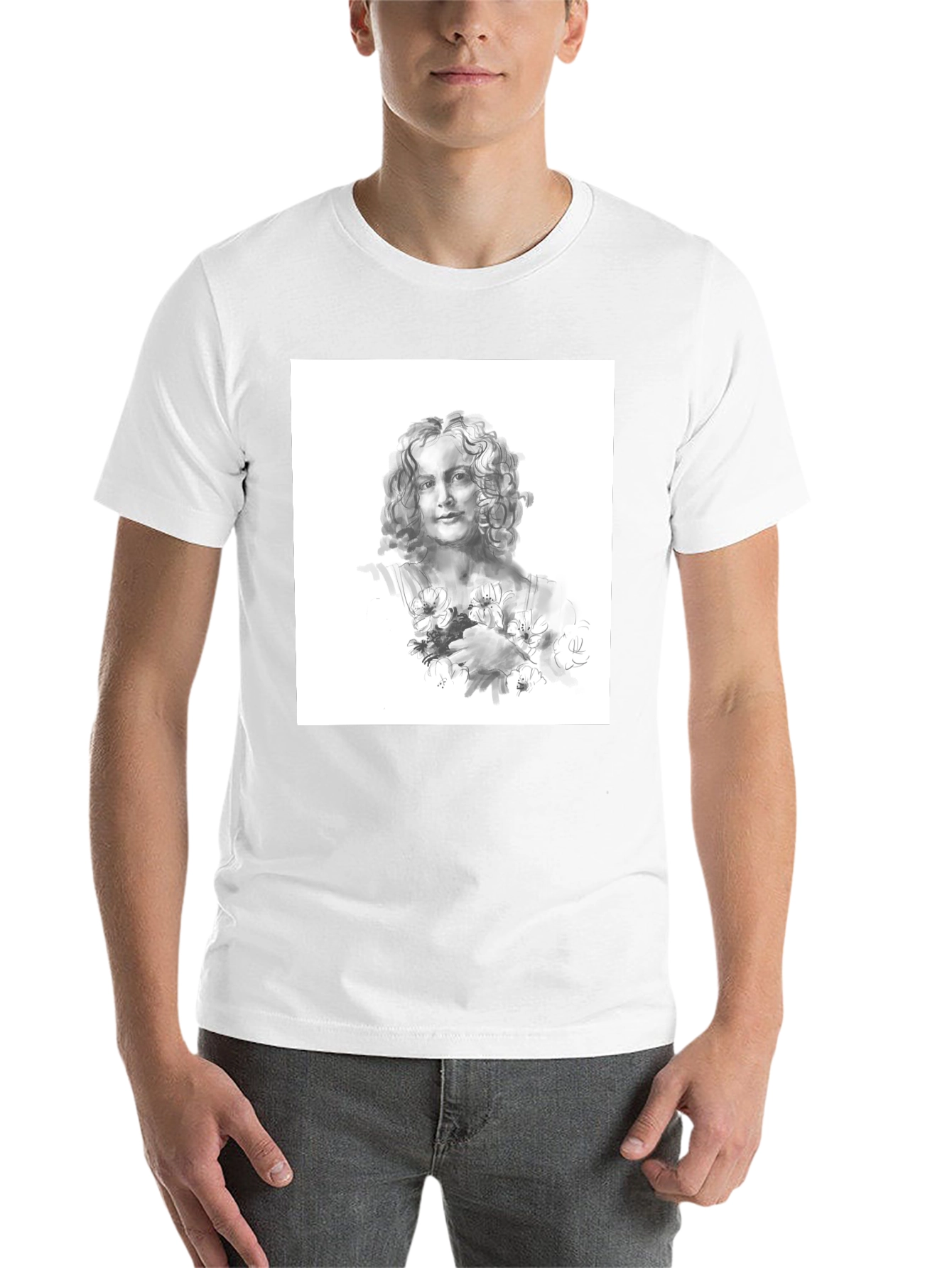 Black Artistic Woman Portrait Black T-Shirt view 14