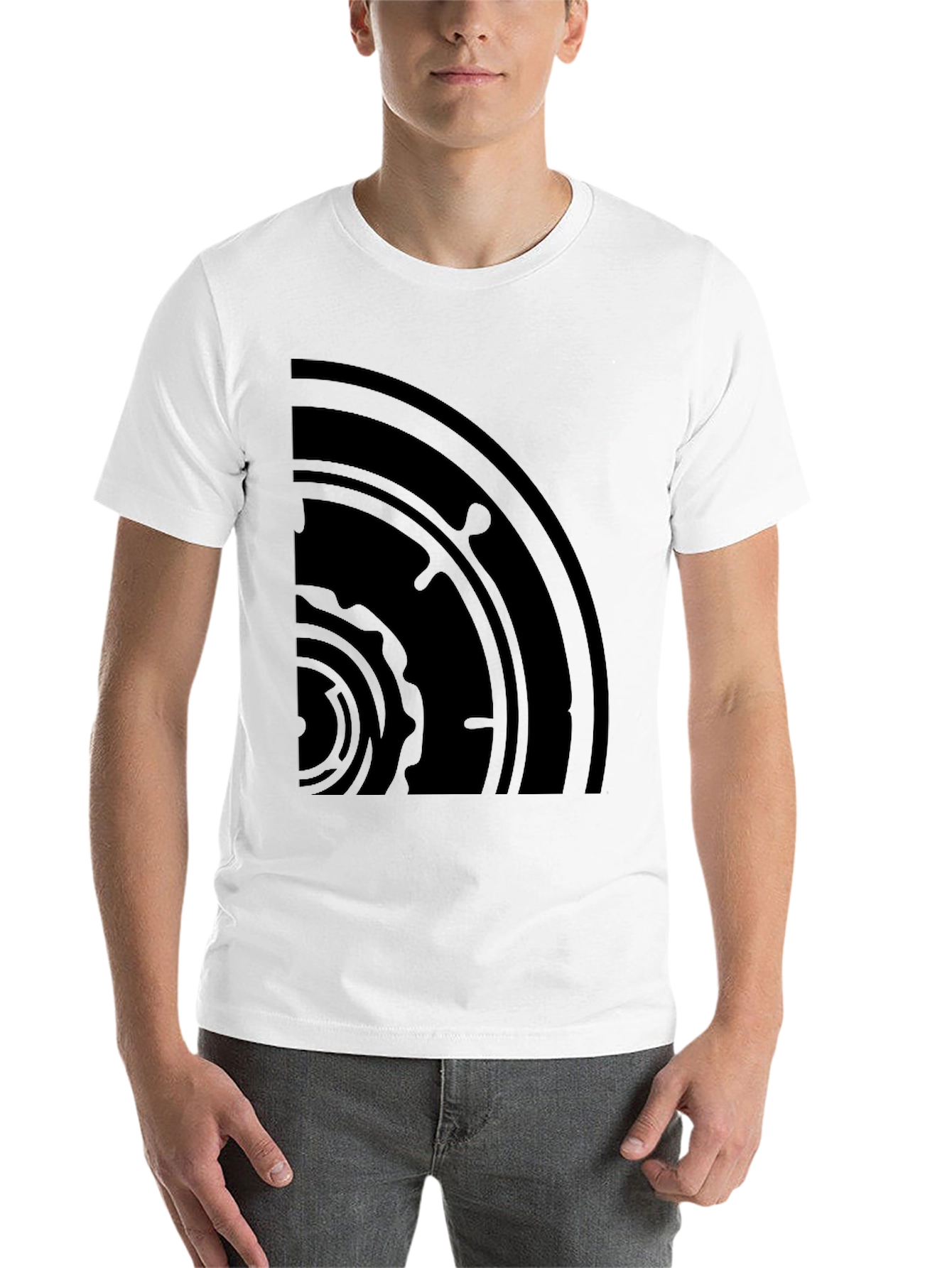 Black Abstract Graphic Black T-Shirt view 14