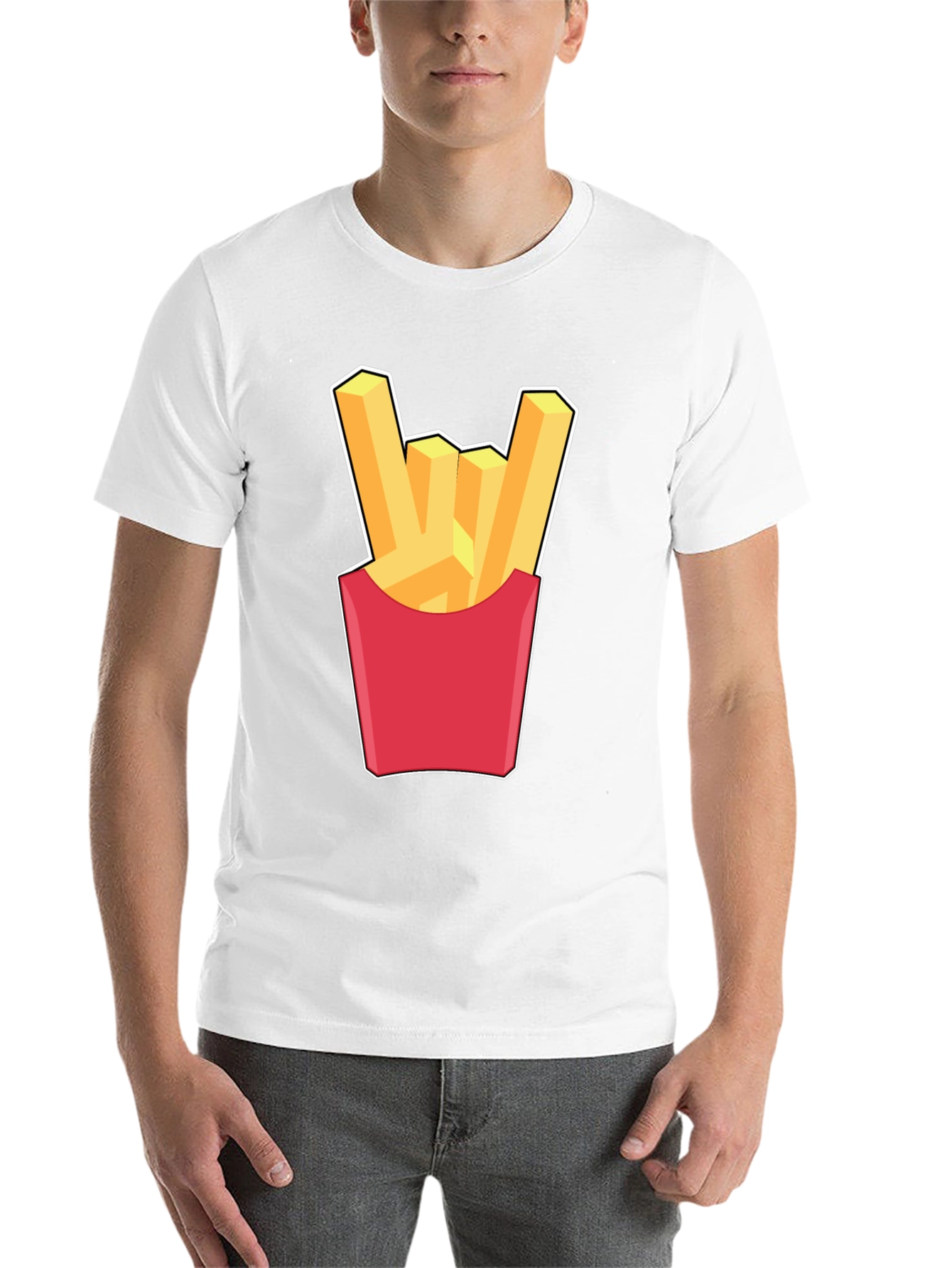 Black French Fries Rock On Graphic T-Shirt - Black view 14