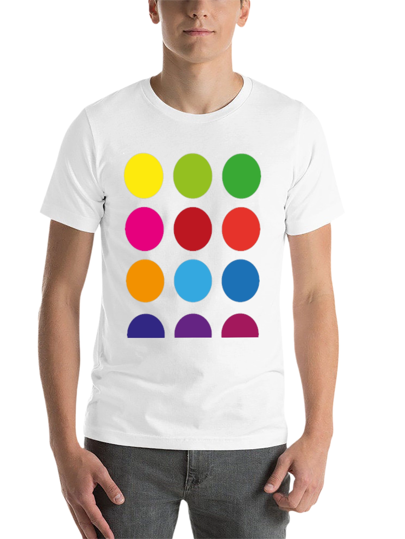 Black Colorful Circles Graphic Black Tee - Modern Art Shirt view 14