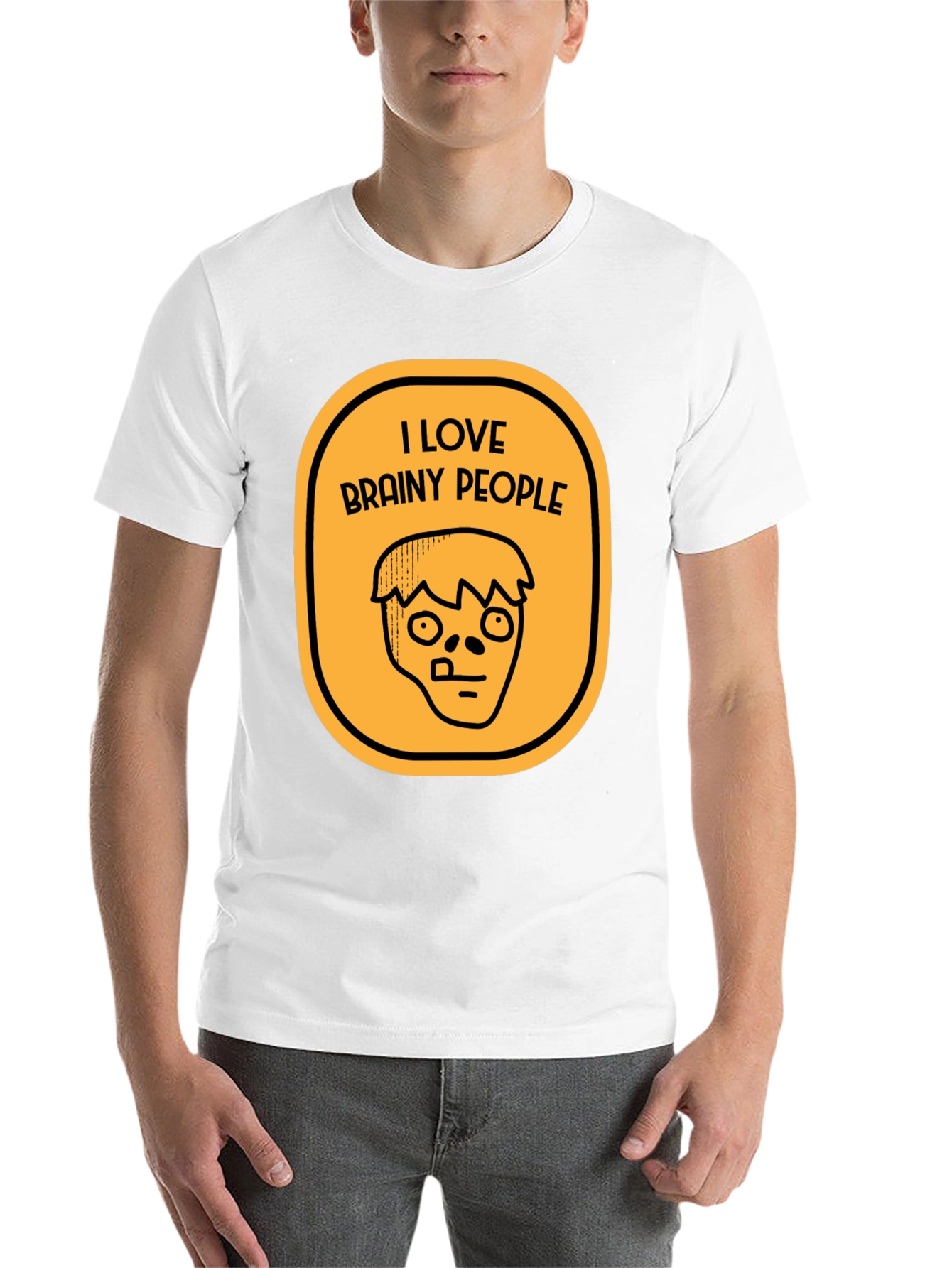Black I Love Brainy People Graphic T-Shirt view 14