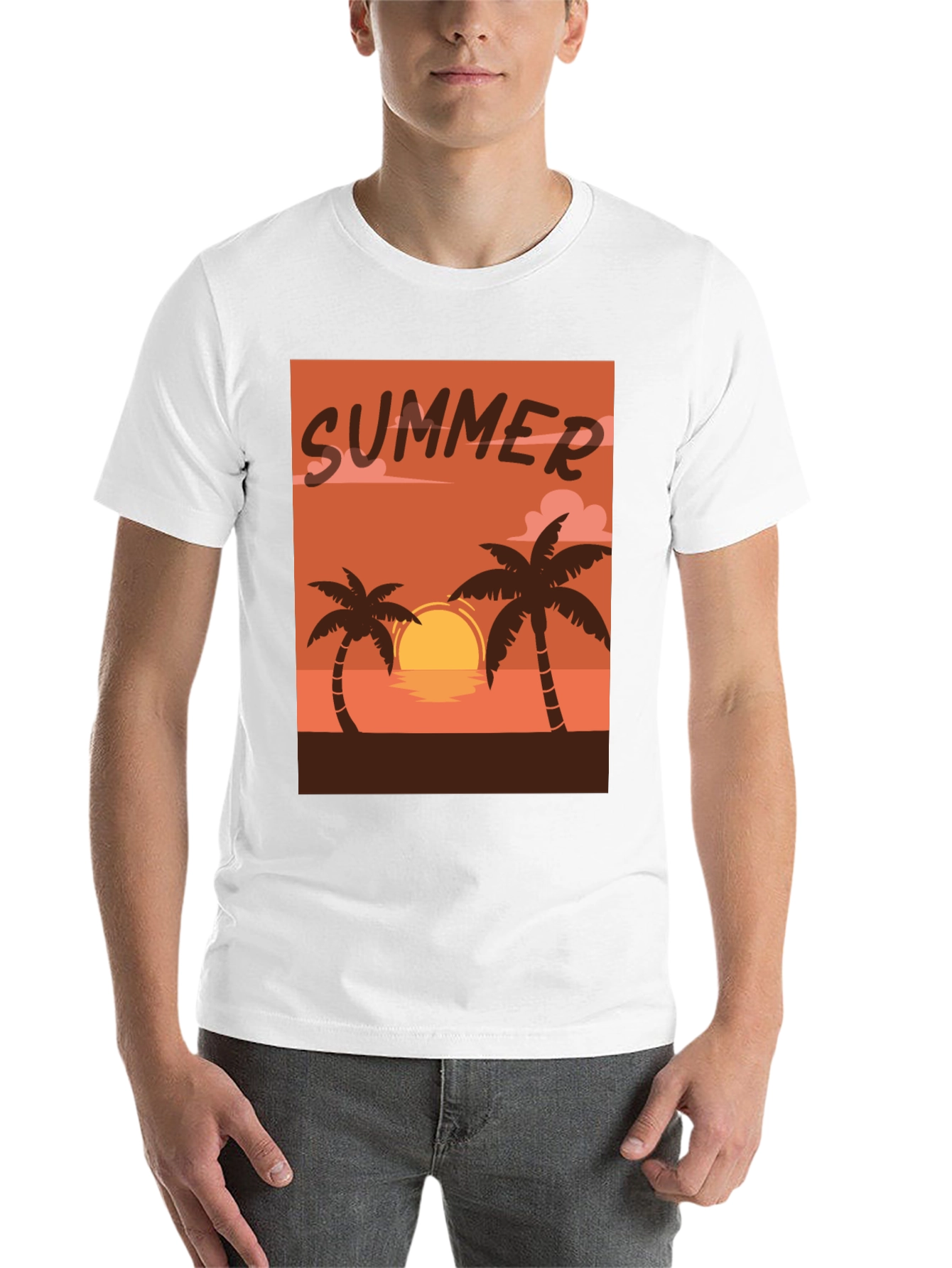 Black Summer Sunset Palm Tree T-Shirt view 14
